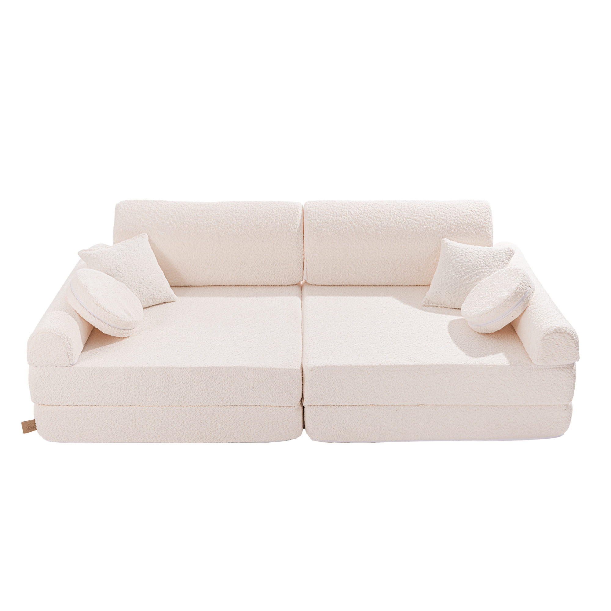 MeowBaby Play Sofa Premium Bouclé - cream/white
