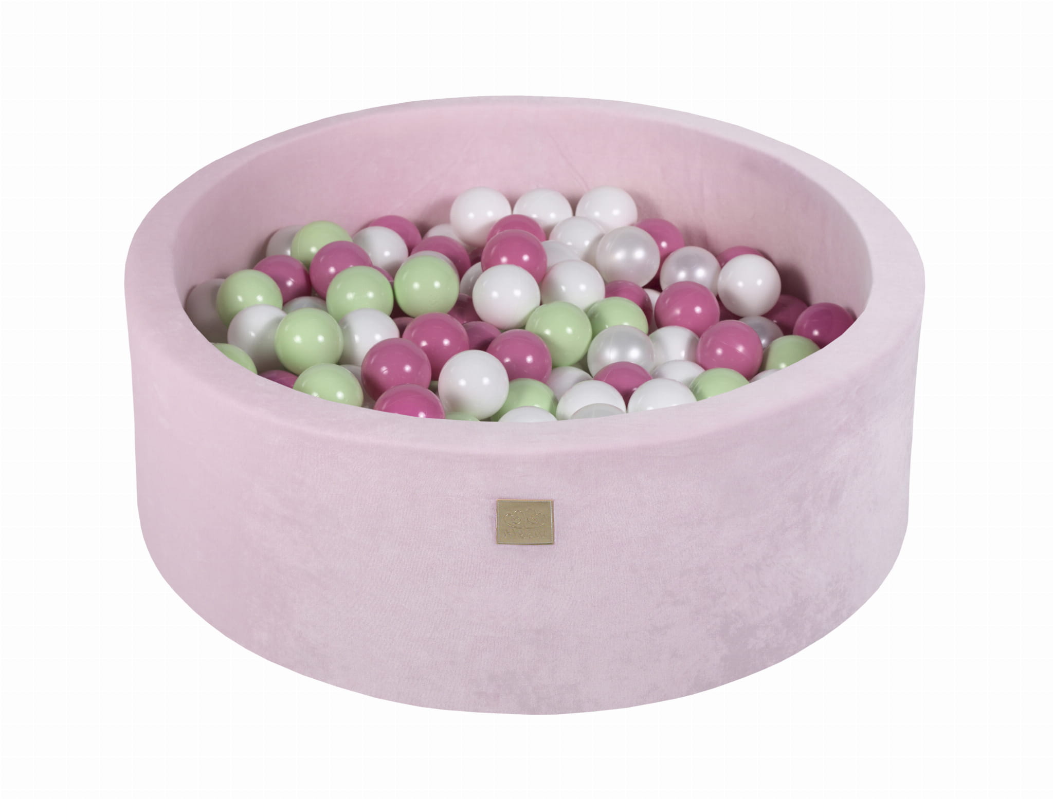 MeowBaby Bällebad Velvet powder pink 90x30 cm, 200 Bälle - eigene Farbauswahl