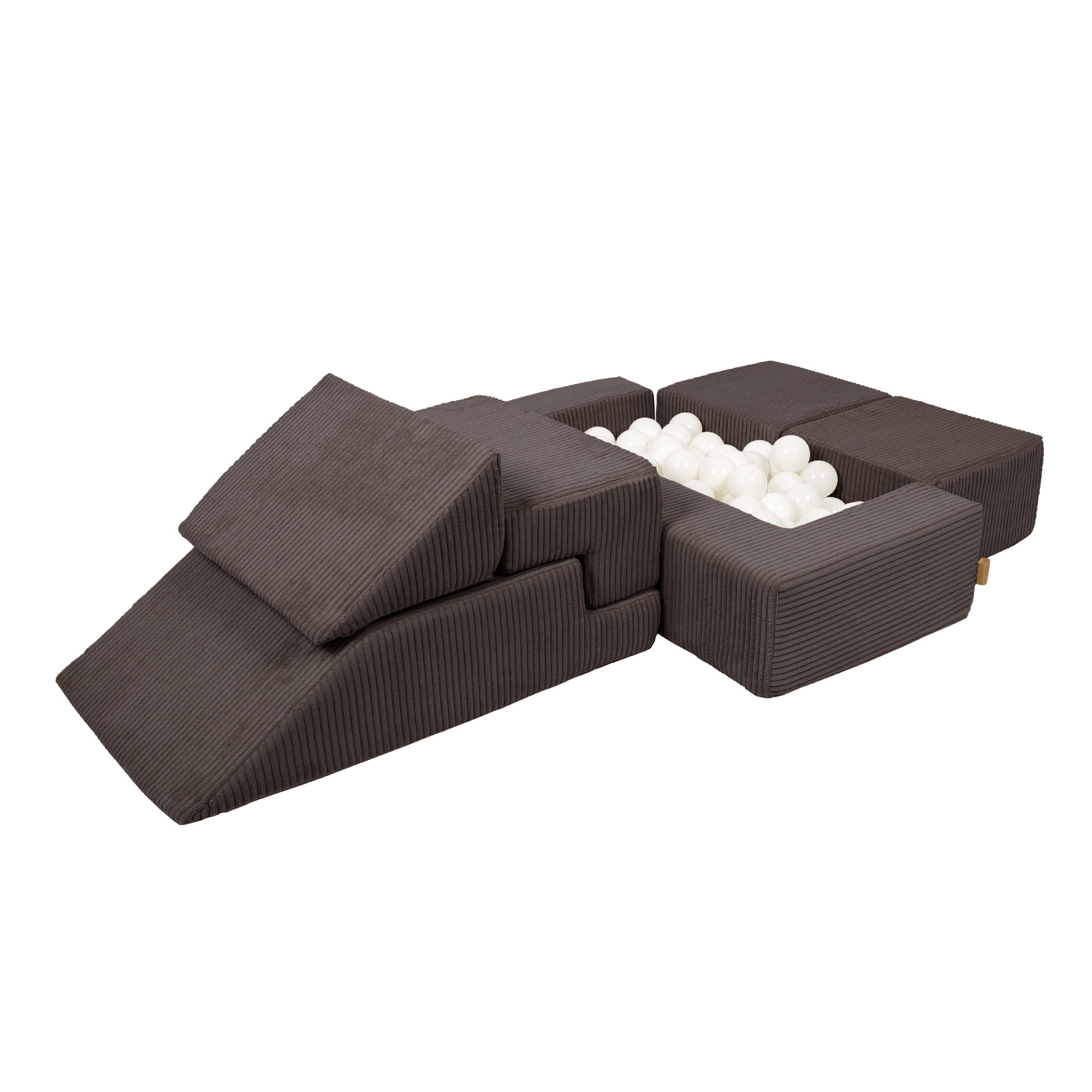 MeowBaby Play Sofa Bricks Aesthetics brown, 100 balls - own color selection