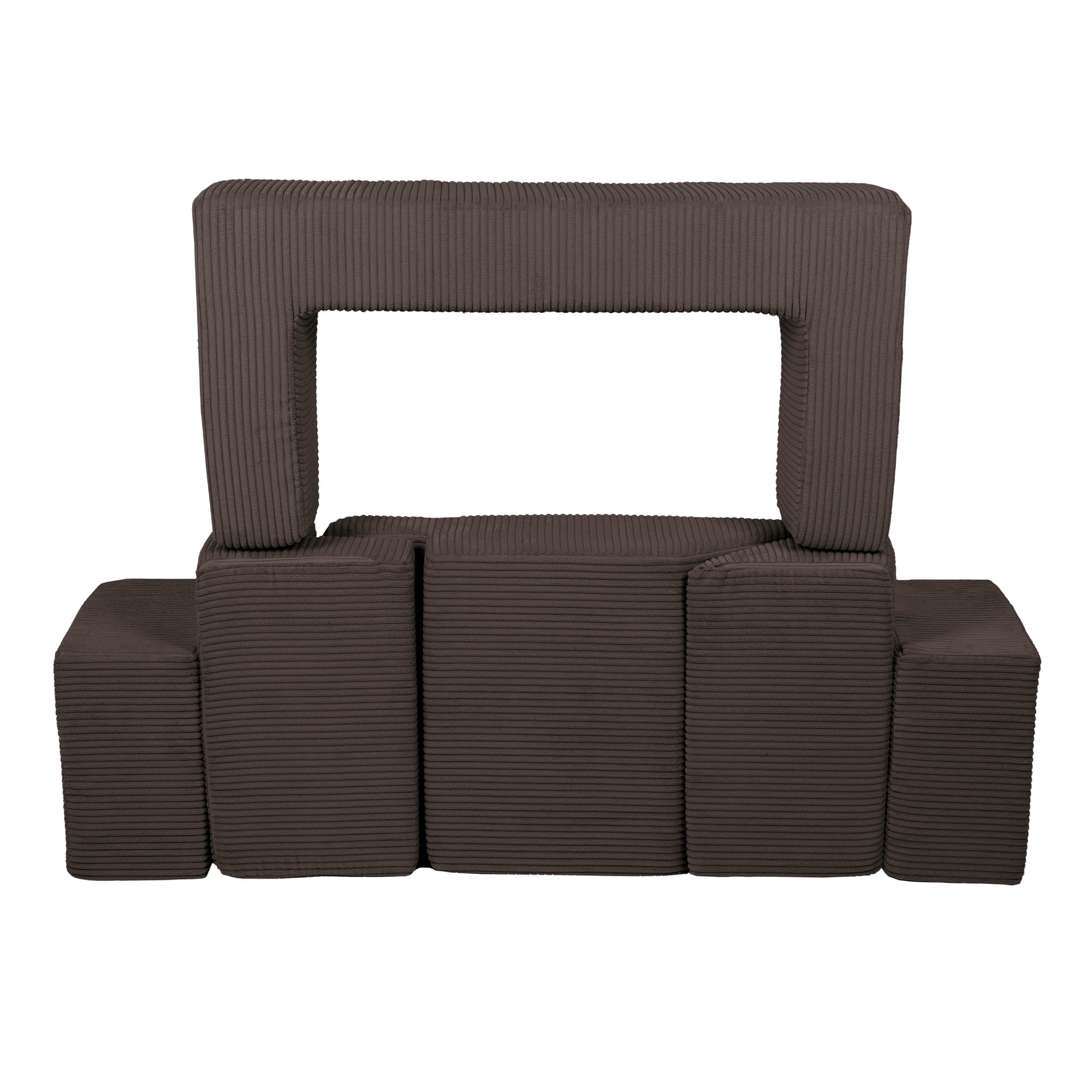 MeowBaby Play Sofa Bricks Aesthetics brown, 100 balls - own color selection