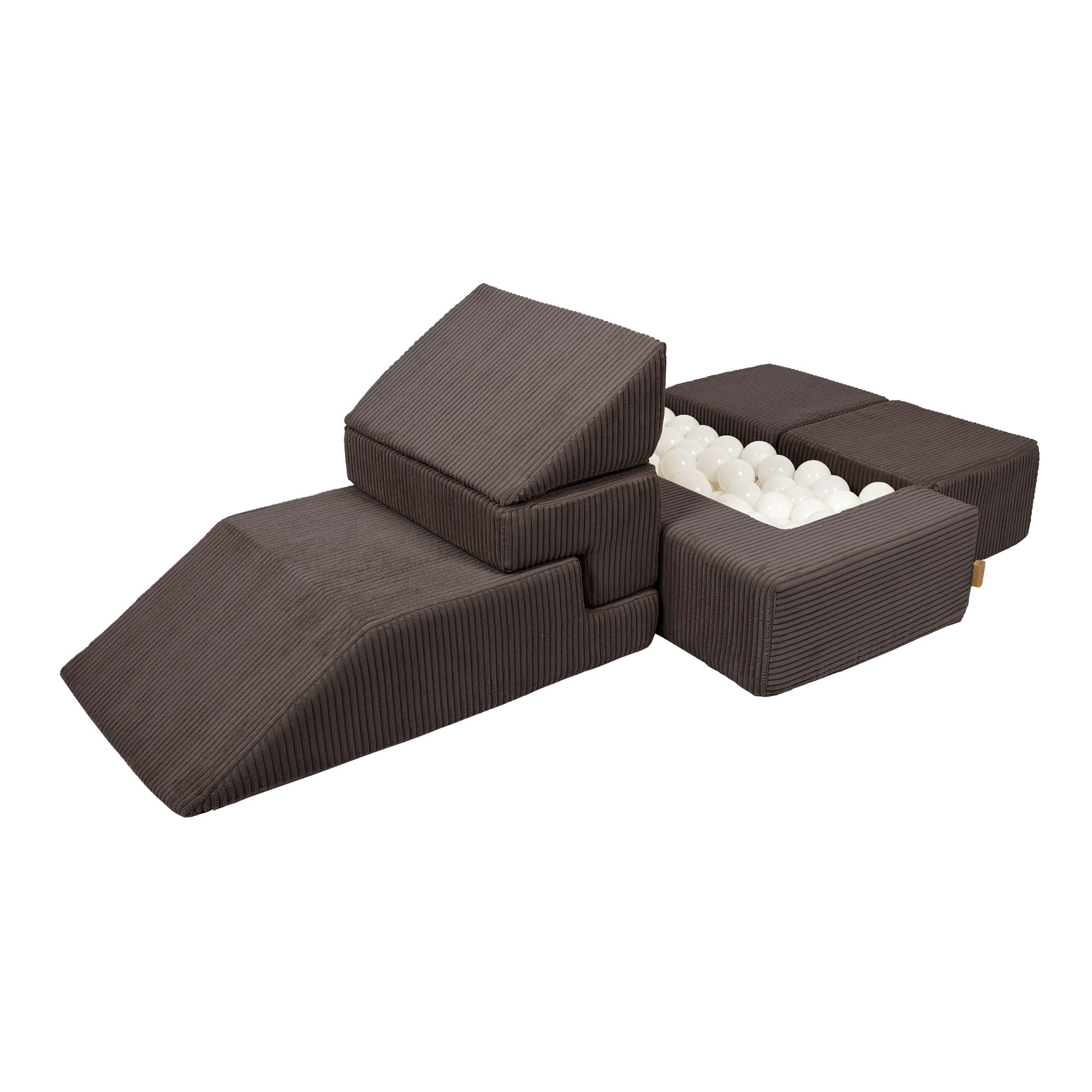 MeowBaby Play Sofa Bricks Aesthetics brown, 100 balls - own color selection
