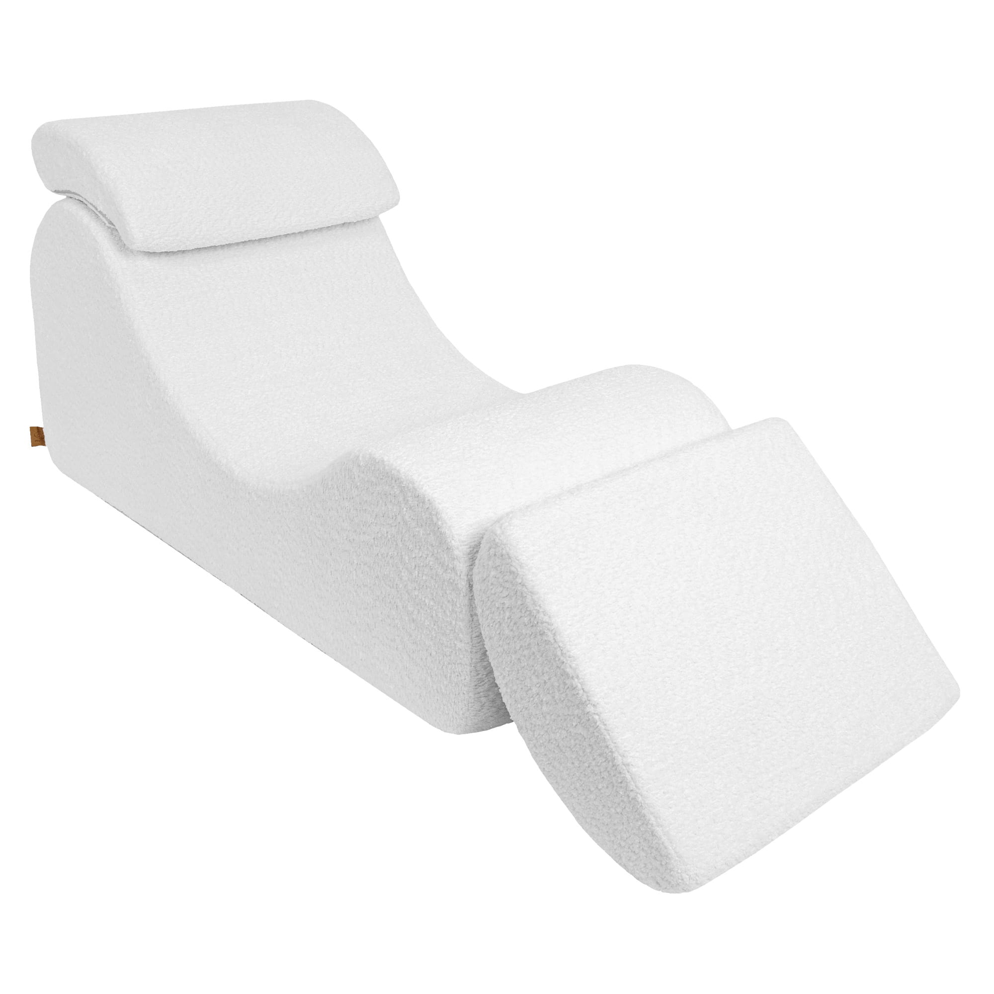 MeowBaby Sitzsack Wave Lounger Bouclé - creme/weiss