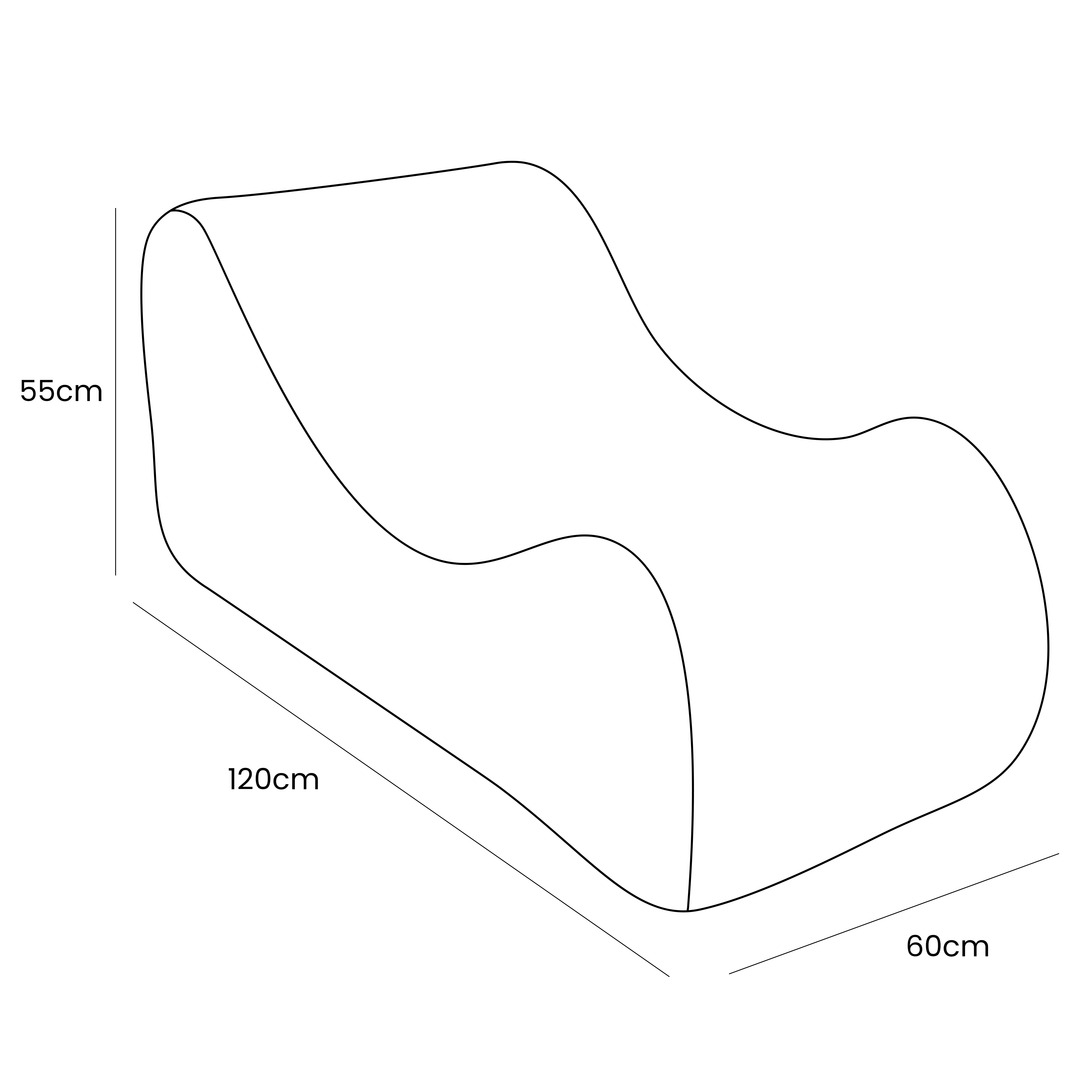 MeowBaby Sitzsack Wave Lounger Aesthetic - ecru/beige
