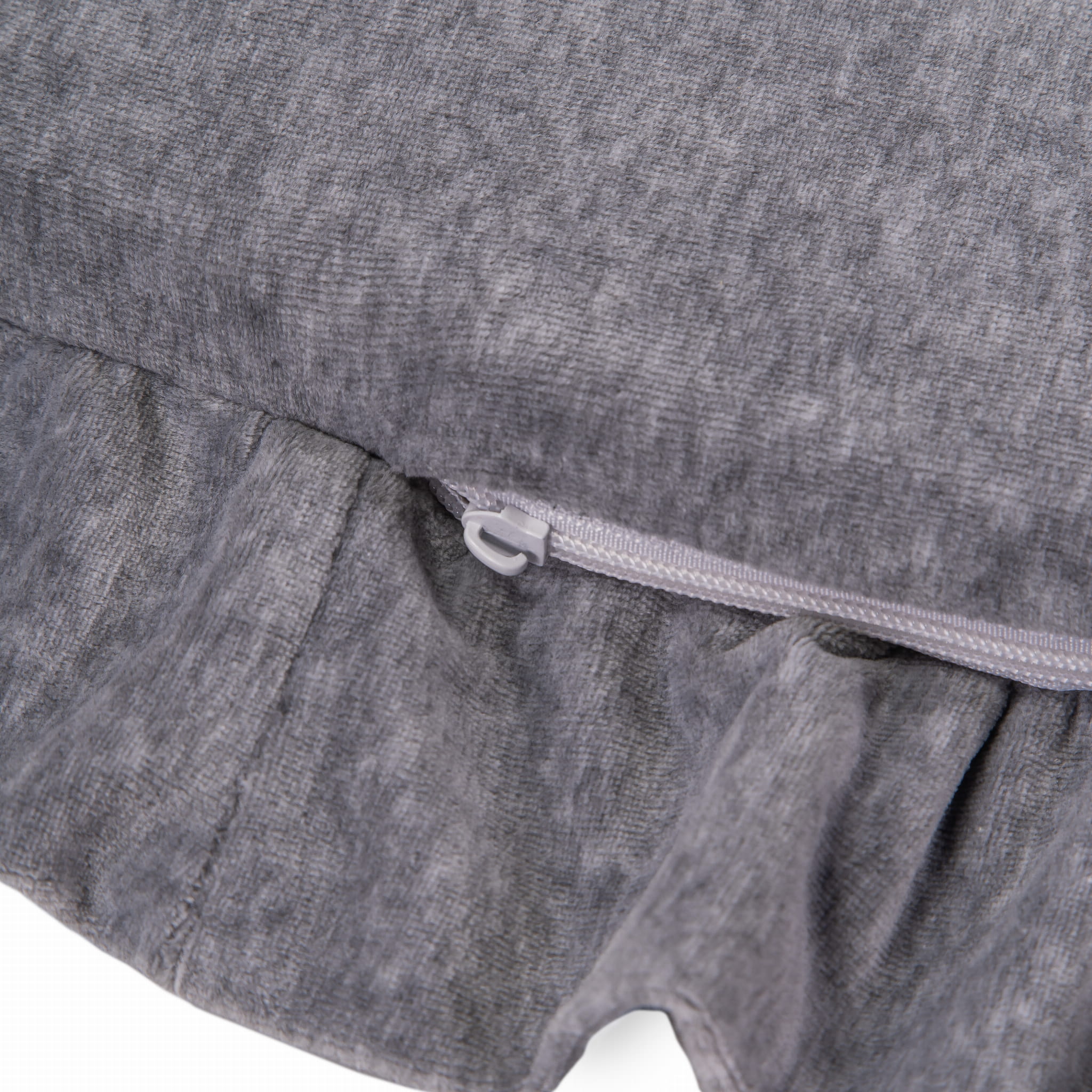 MeowBaby Velvet Play Mat with Flounce 100cm - Light Grey