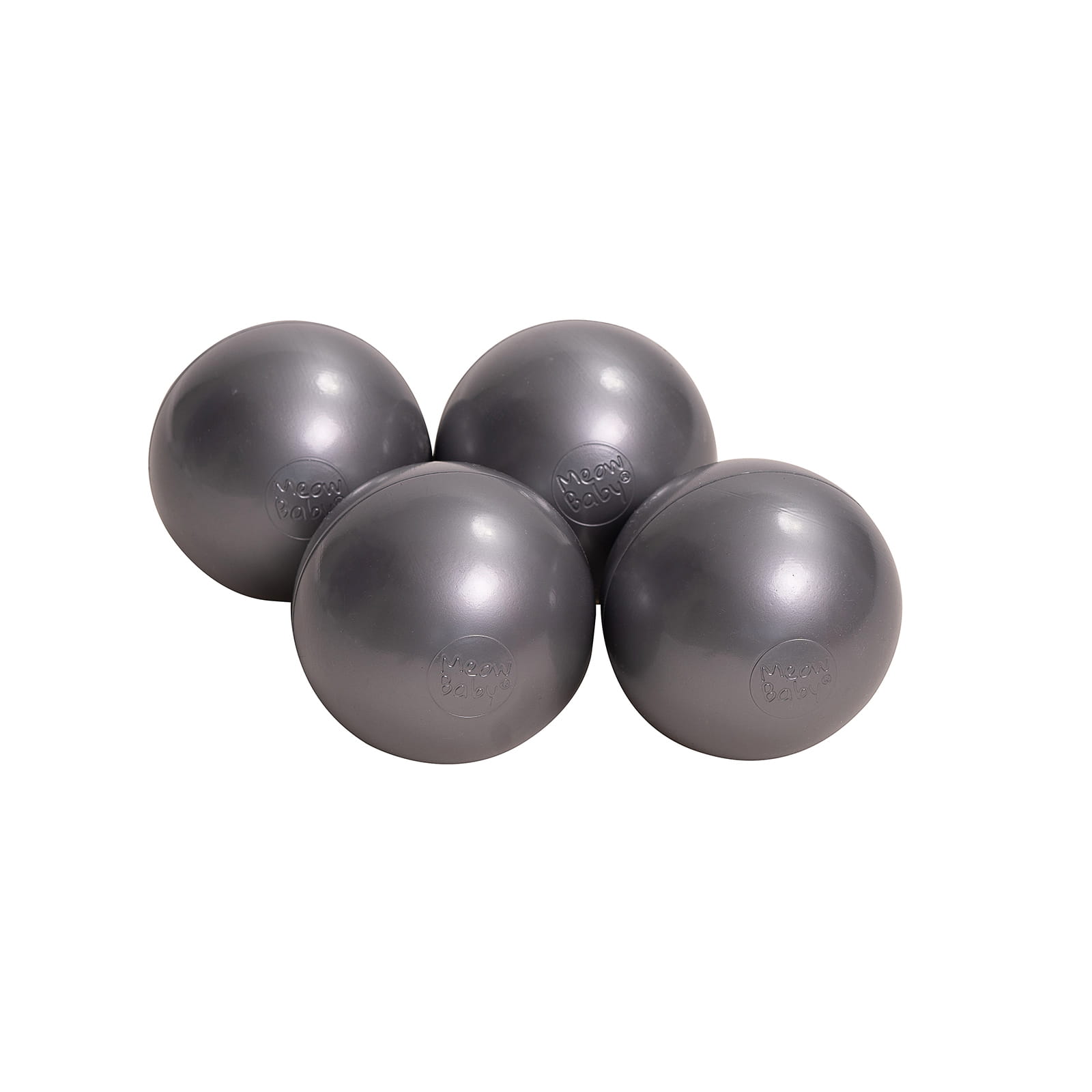 MeowBaby Ballset für Bällebad, 7cm, 50 Stck: Silber