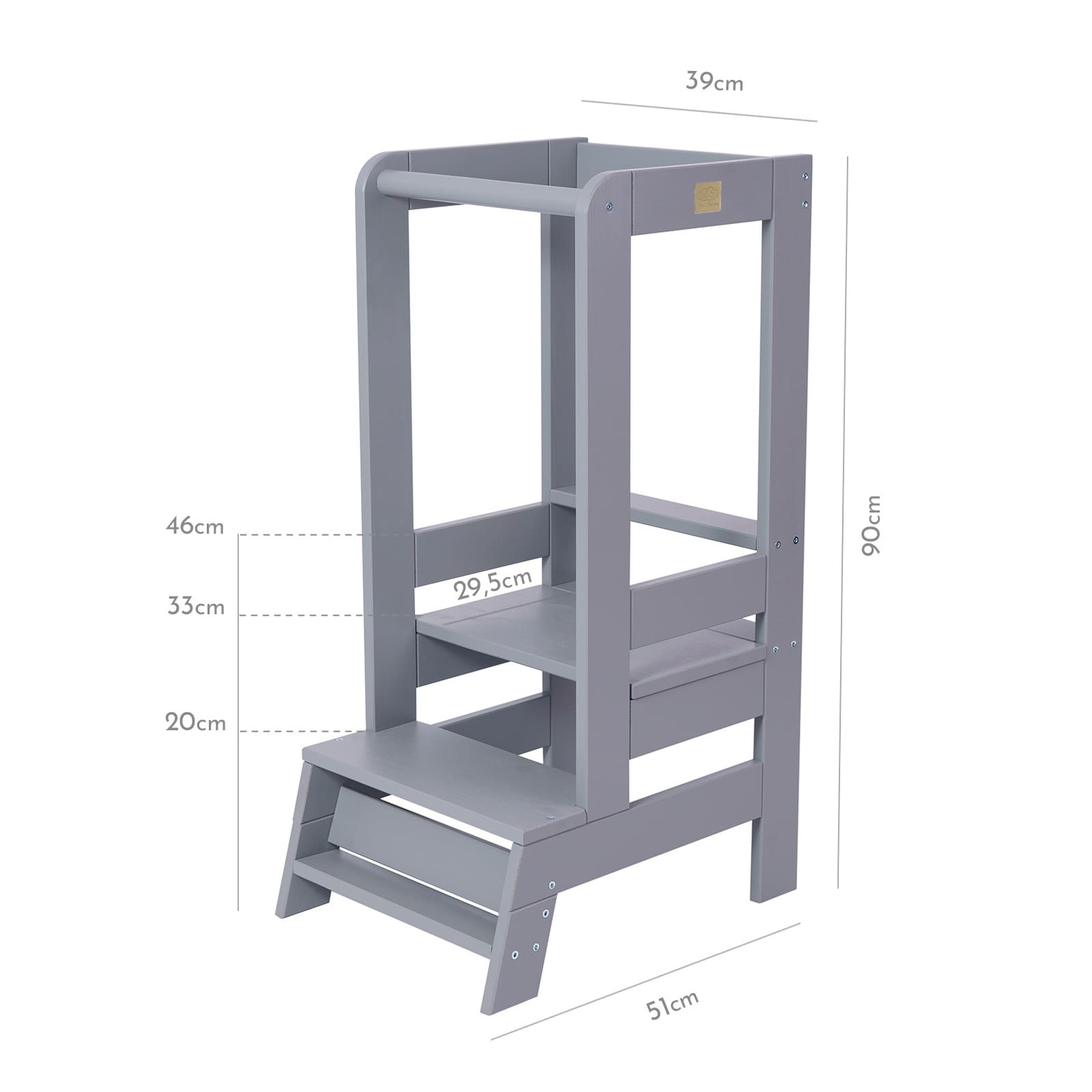 MeowBaby Learning Tower/Kitchen Helper - Dark Grey