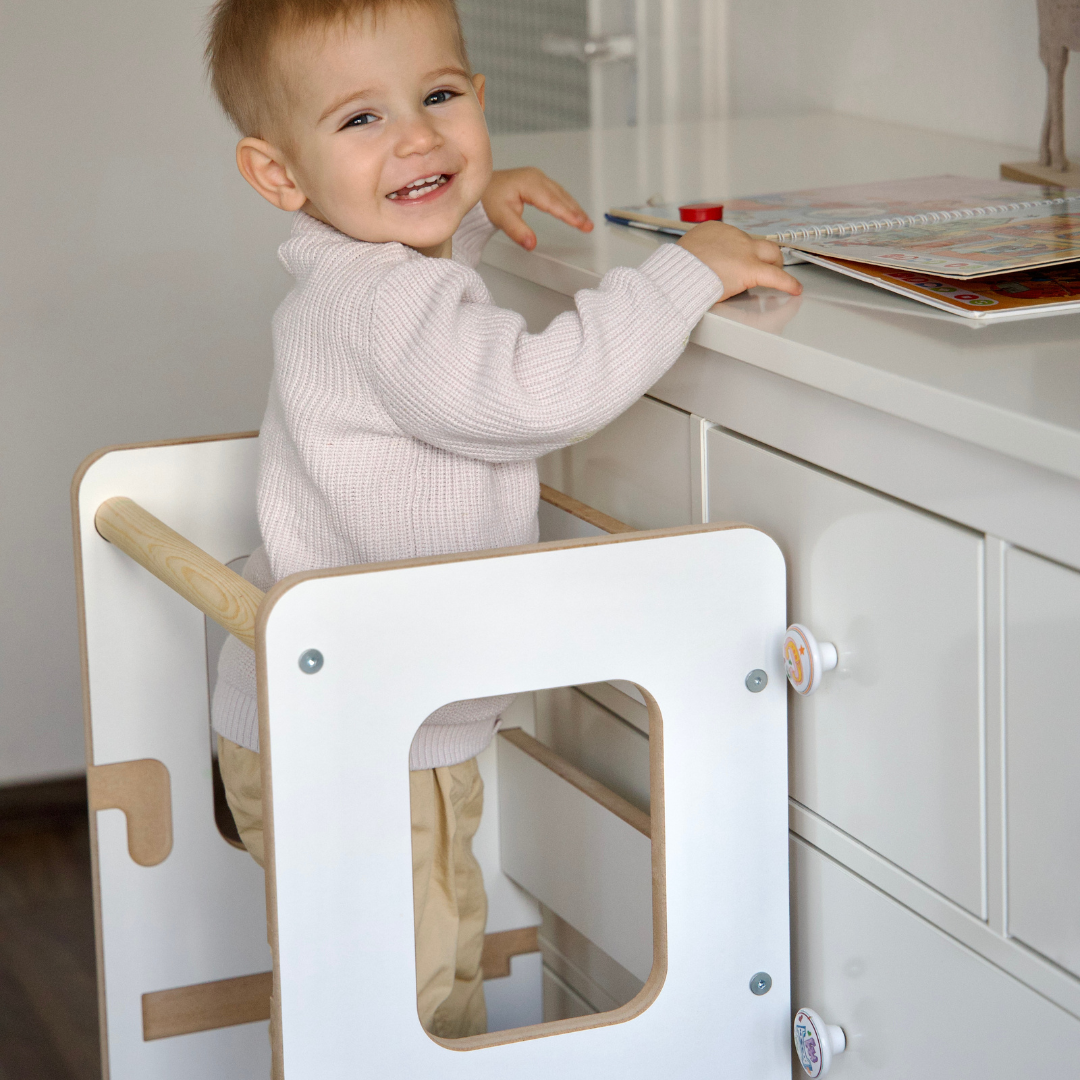 MeowBaby Montessori Küchenhelfer/Lernturm Solid