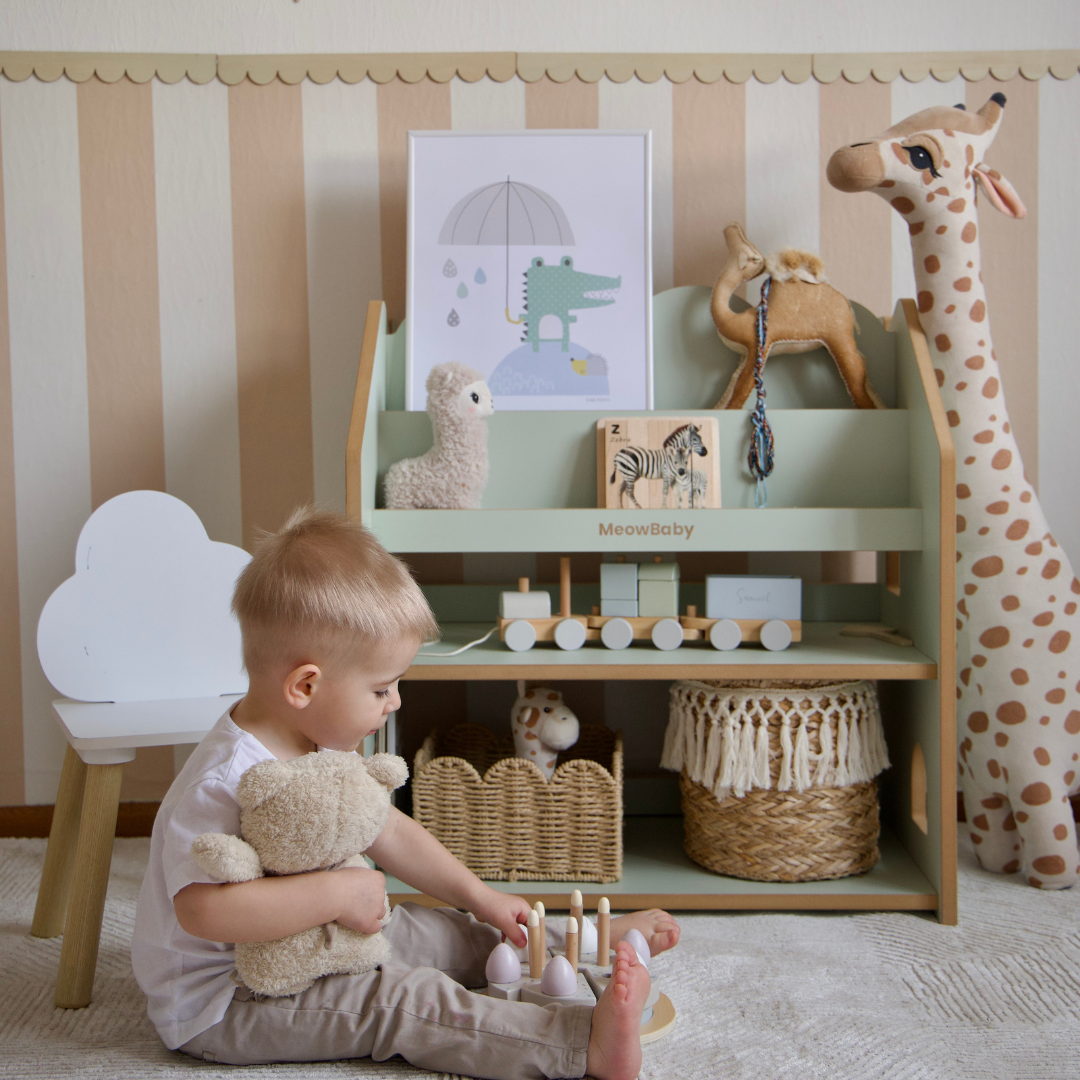 MeowBaby 2-in-1 Montessori-Bücherregal Cloudy