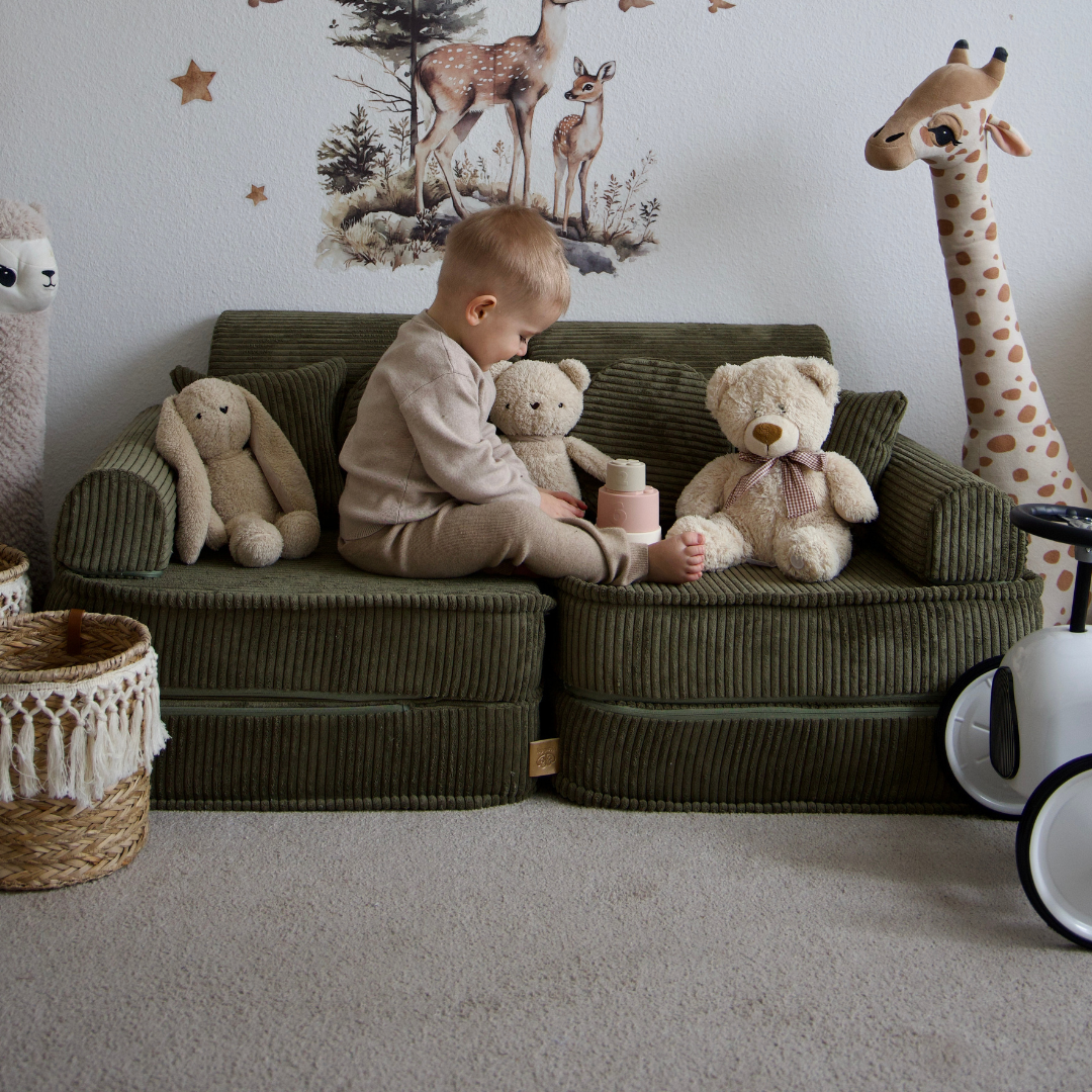 MeowBaby Play Sofa Mini Plus Aesthetic Cord - ecru/beige