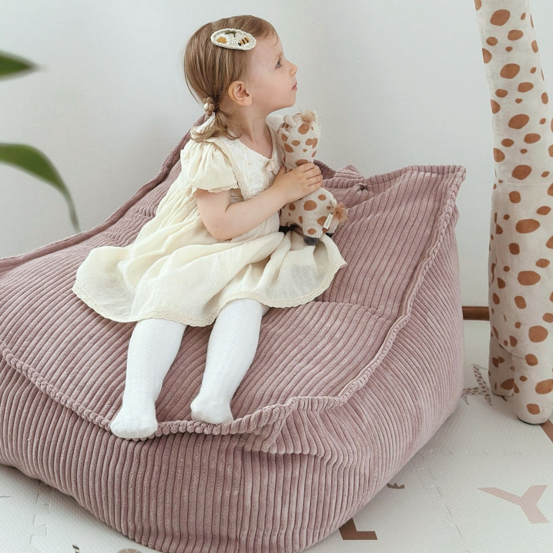 MeowBaby Sitzsack Ästhetik Cord eckig - powder pink
