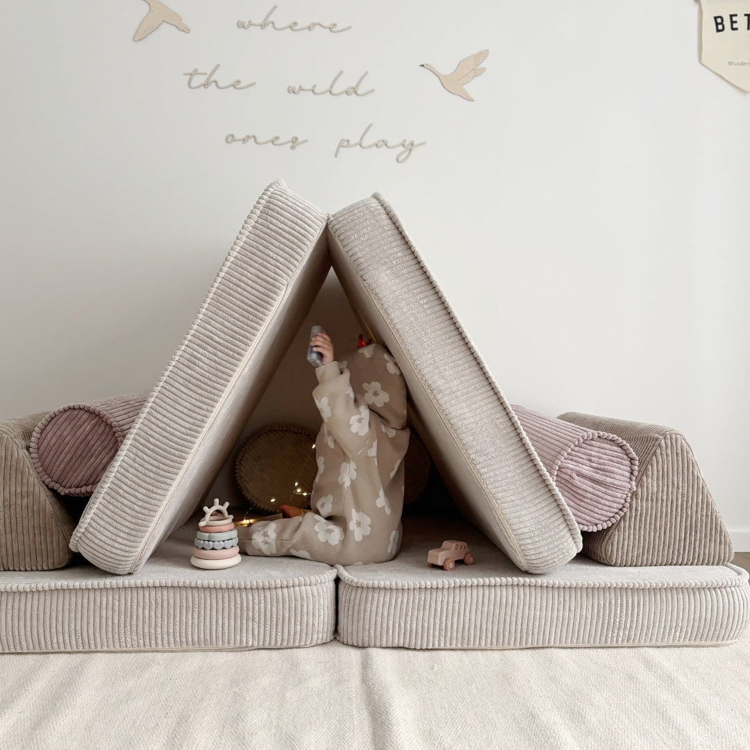 MeowBaby Spielsofa Ästhetik Cord - Latte Macchiato