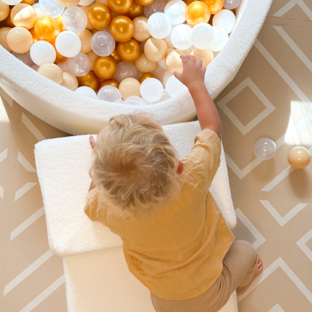 MeowBaby foam play set Bouclé 3 elements - cream/white