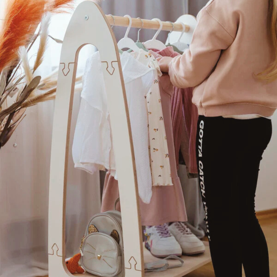 MeowBaby Montessori Clothes Rack Small - White