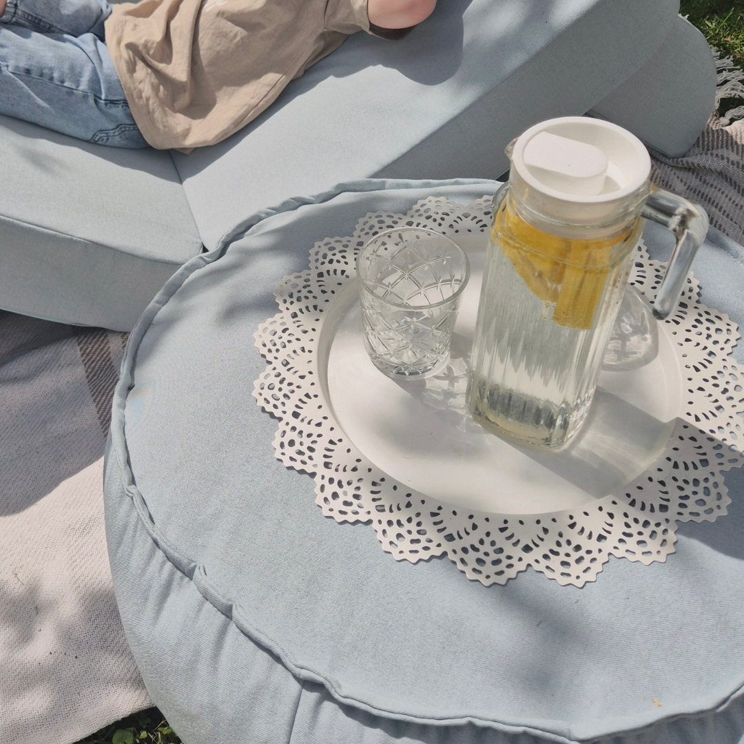 MeowBaby Outzy Sitzpouf für Kinder rund - Outdoor Living Edition