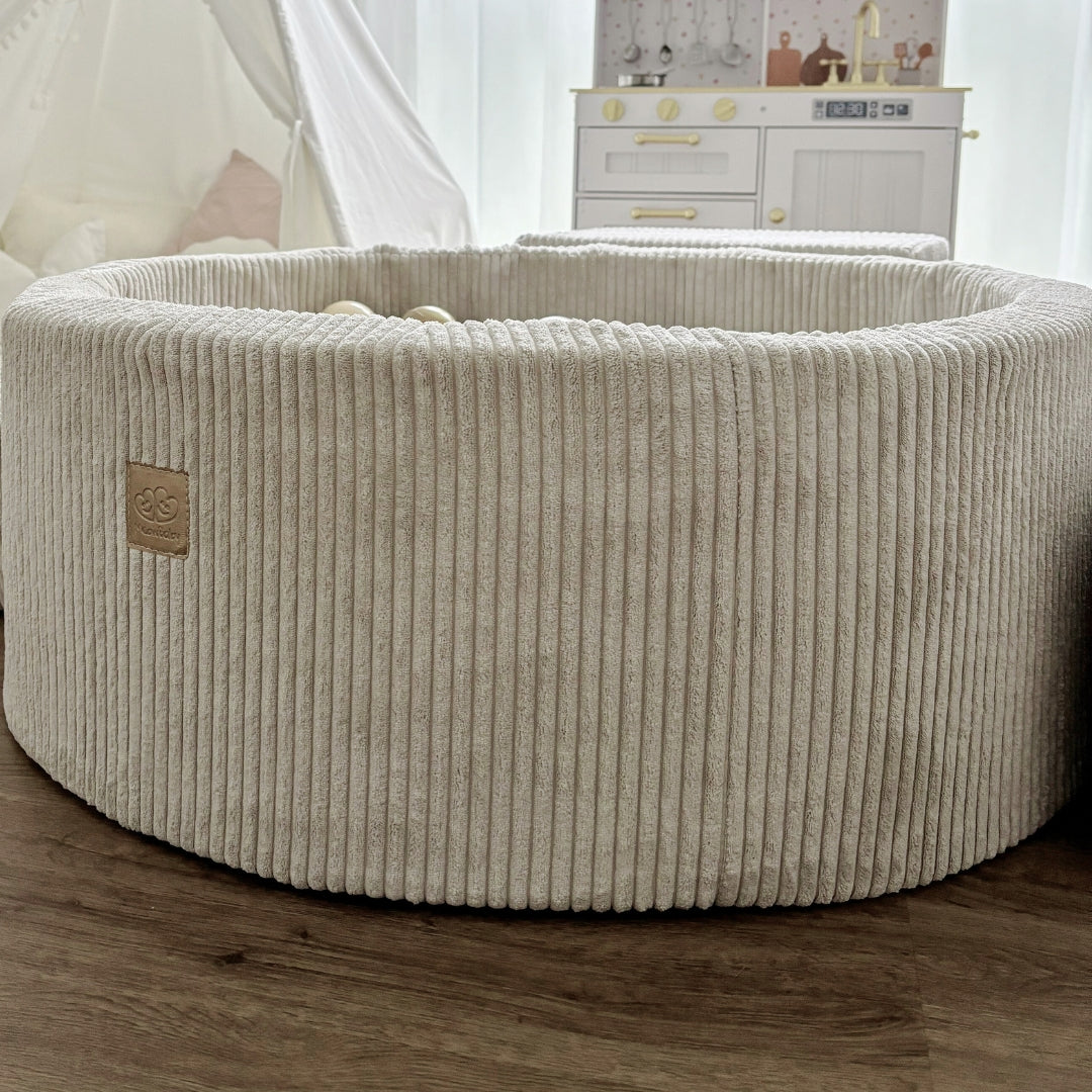 MeowBaby Ball Pit Aesthetic Cord ecru 90x30 cm, 200 balls - custom color selection