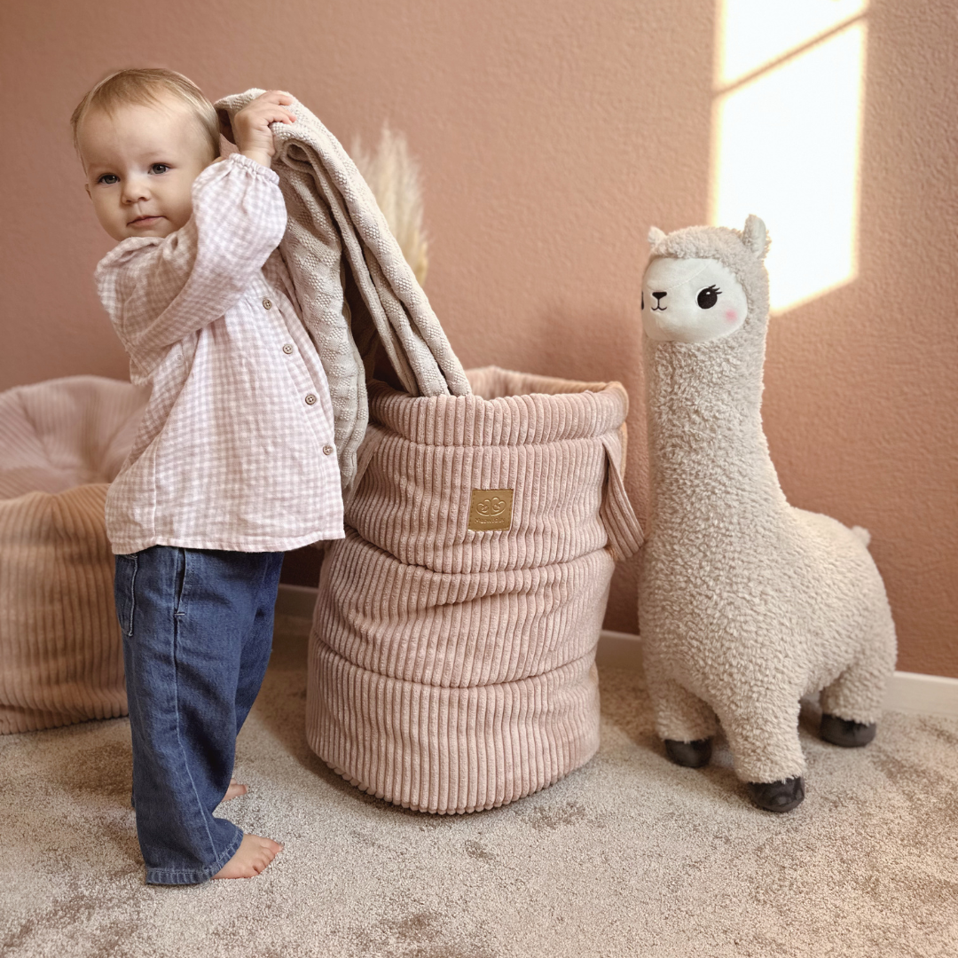 kuscheltier aufbewahrung korb MeowBaby Spielzeugtonne Ästhetik Cord Gluten-free Farbe:Tiefschwarz RAL 9005 Kinderfahrrad 24 Zoll Mädchen