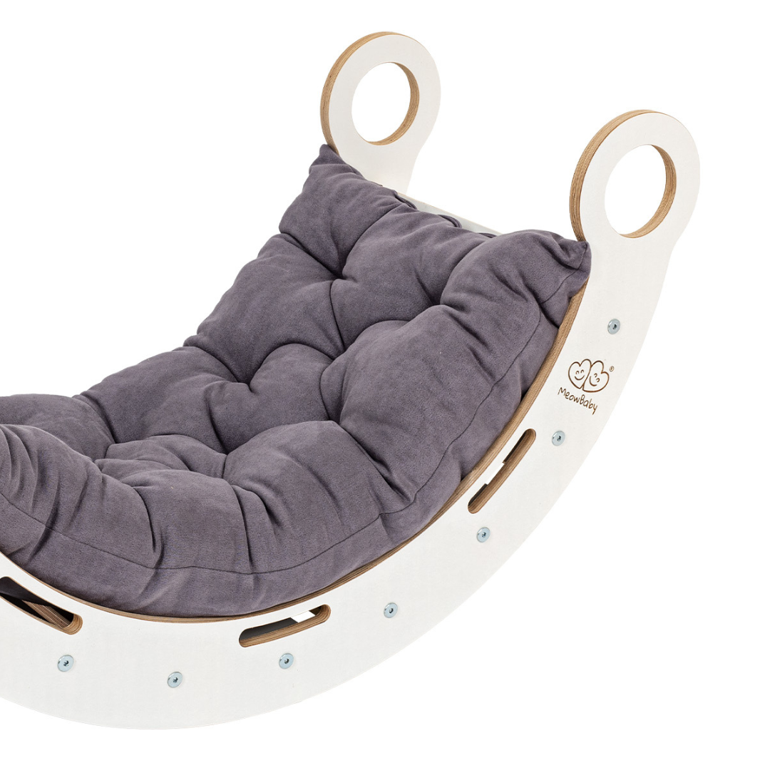 MeowBaby rocker cushion L - Velvet gray | 110x48cm