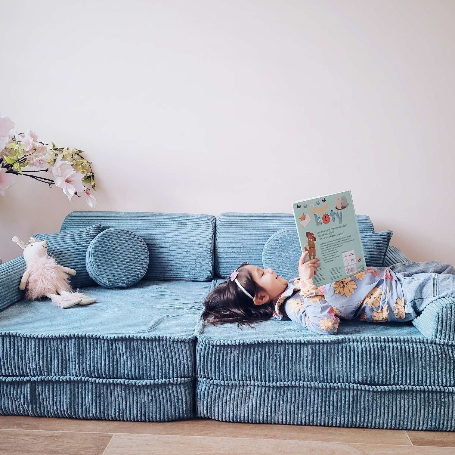 MeowBaby Play Sofa Aesthetic Cord - turquoise
