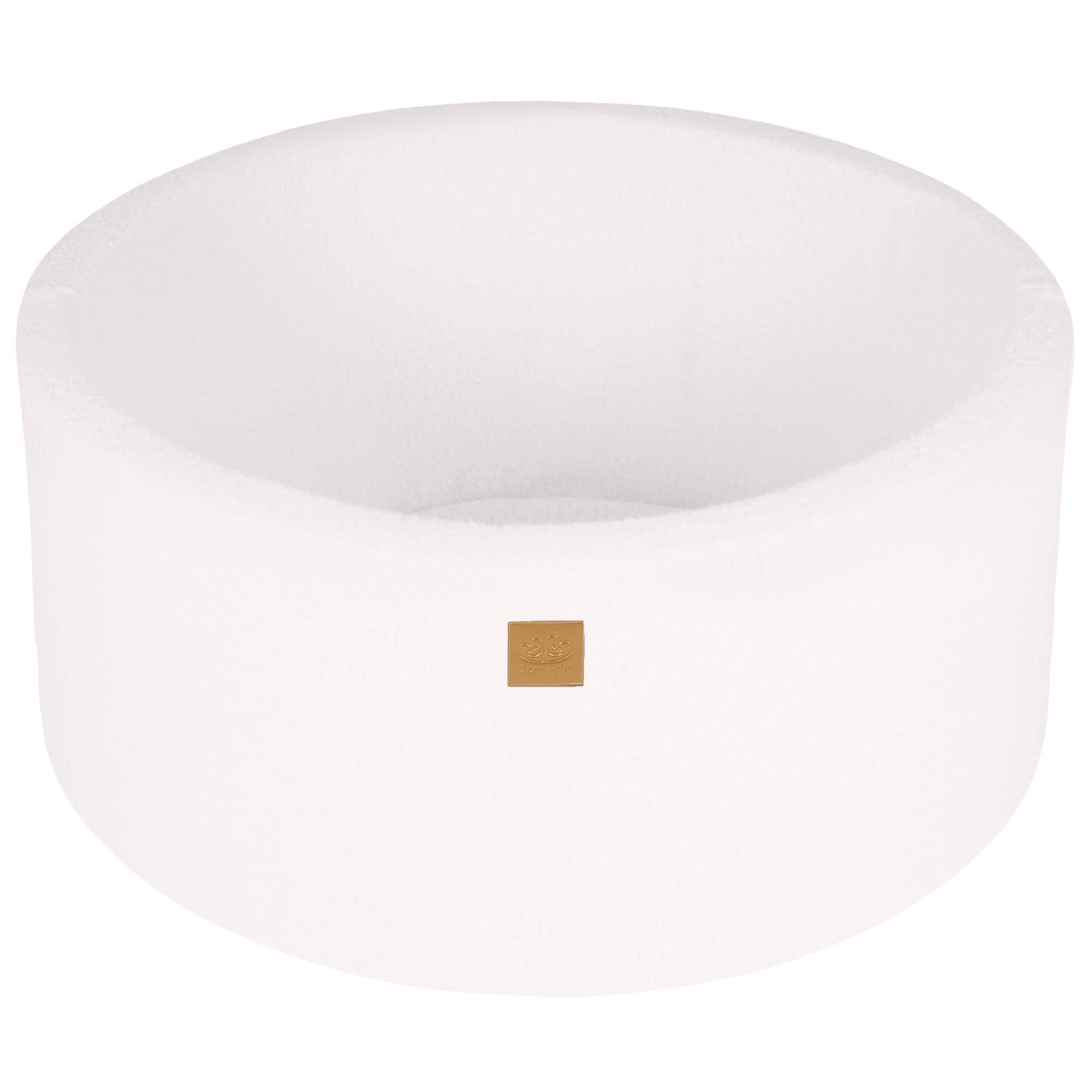 MeowBaby Bällebad Bouclé cremé/weiss 90x40 cm, 300 Bälle - eigene Farbauswahl