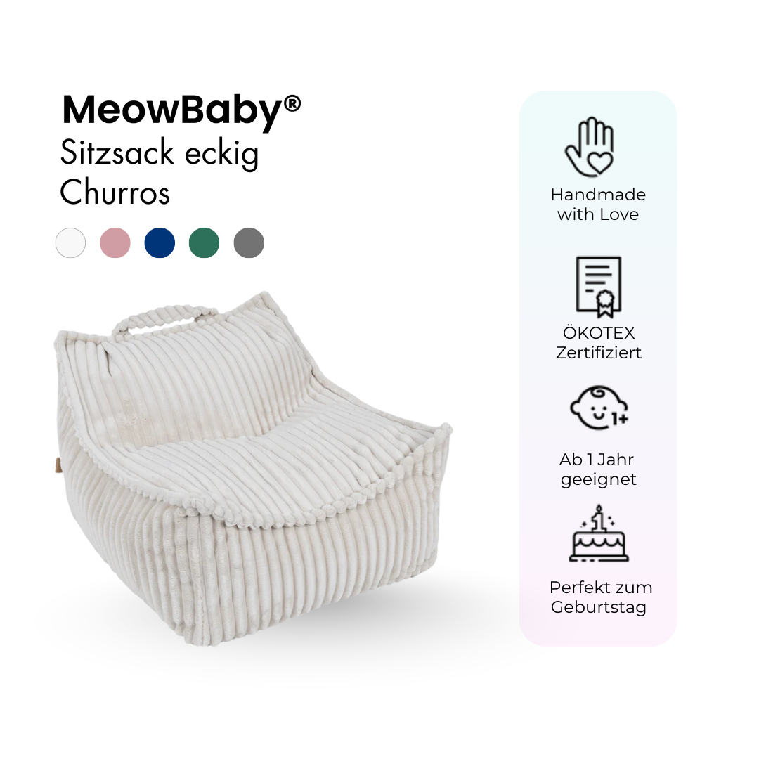 MeowBaby Kinder-Sitzsack Churros eckig