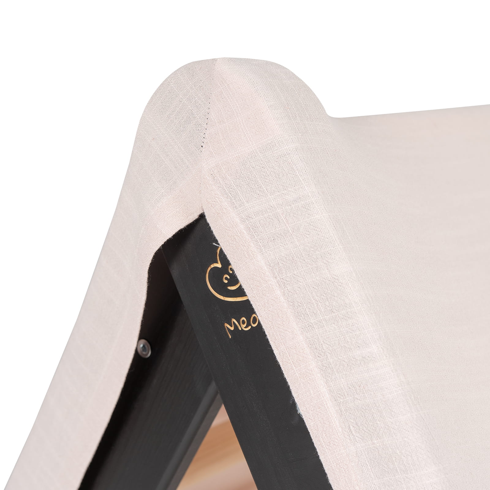 MeowBaby House with foldable children's ladder 60x61 cm - Pink House, Black Ladder