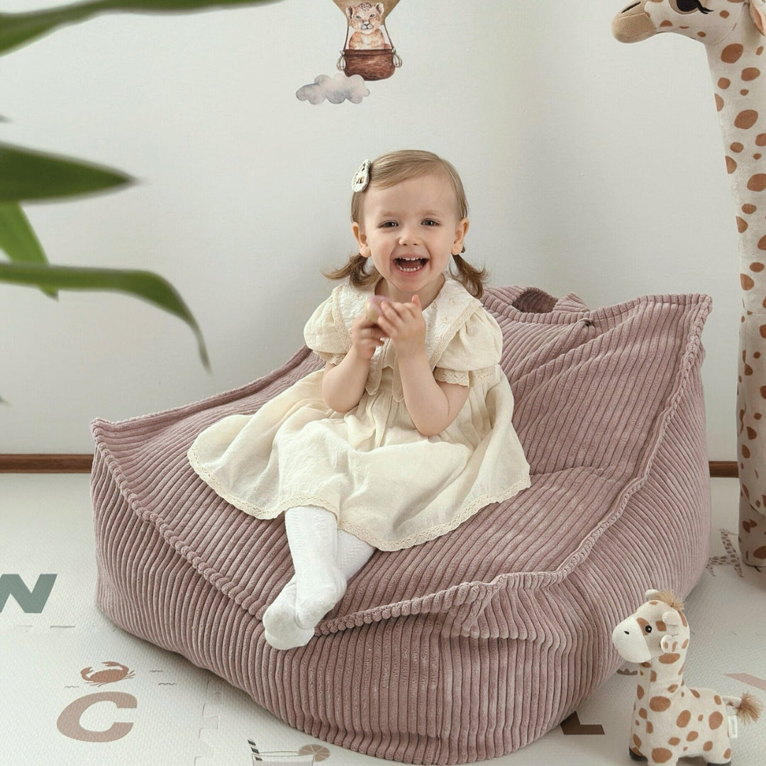 MeowBaby Beanbag Aesthetic Corduroy Square - ecru/beige