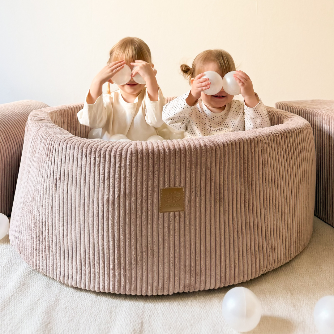MeowBaby Ball Pit Aesthetic Cord ecru 90x30 cm, 200 balls - custom color selection