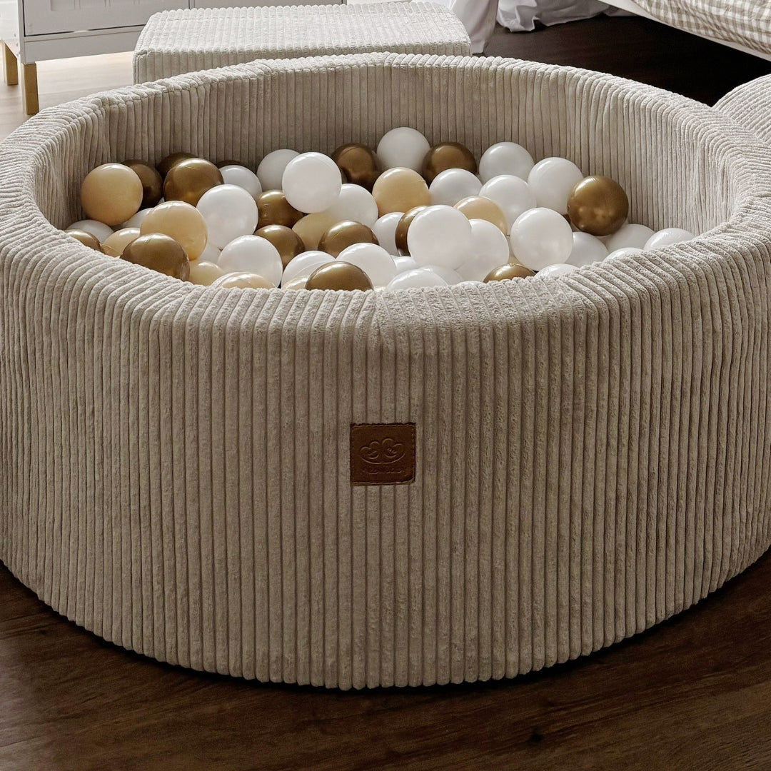 MeowBaby Ball Pit Aesthetic Cord ecru 90x30 cm, 200 balls - custom color selection