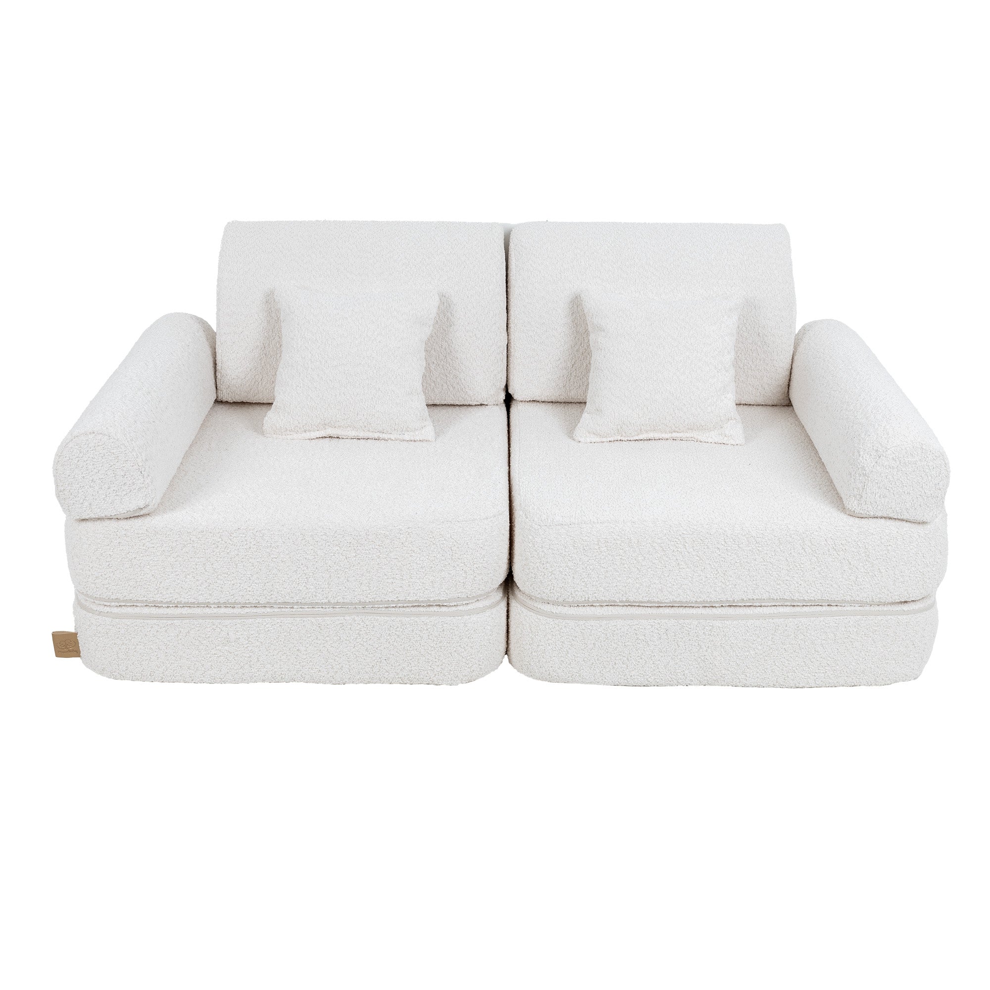 MeowBaby Spielsofa Mini Max Premium Bouclé - cremé/weiss