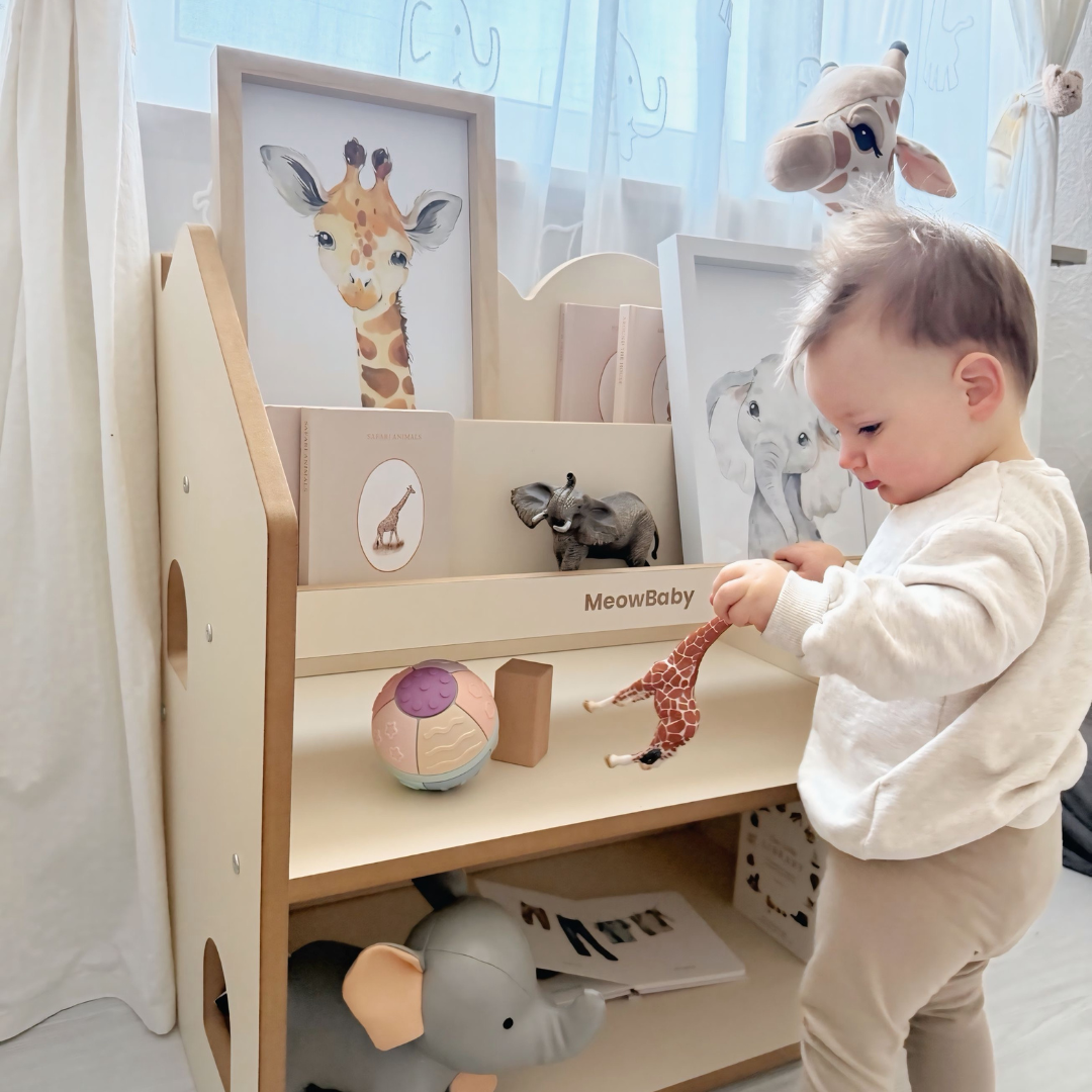 MeowBaby 2-in-1 Montessori-Bücherregal Cloudy