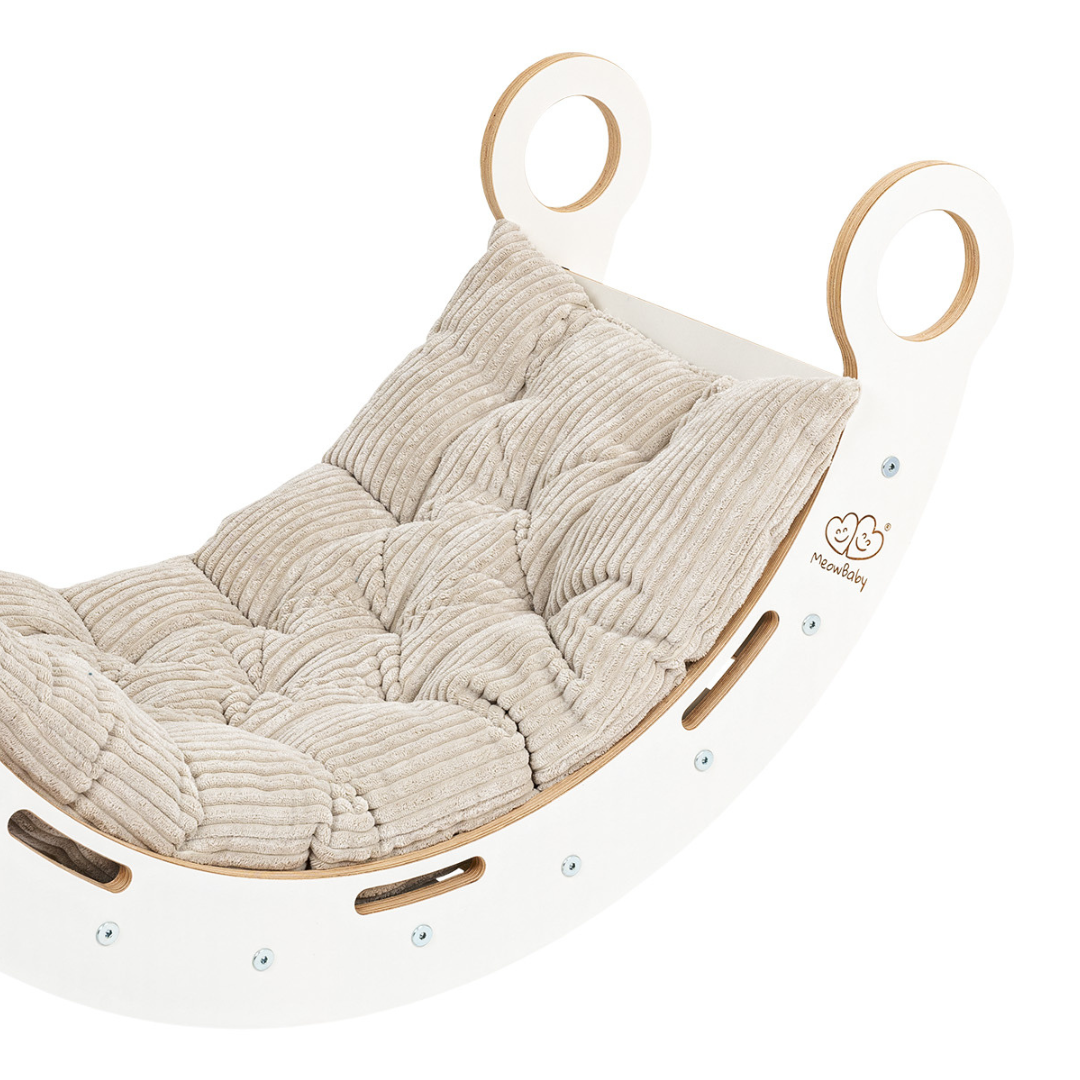 MeowBaby rocker cushion L - cord ecru/beige | 110x48cm