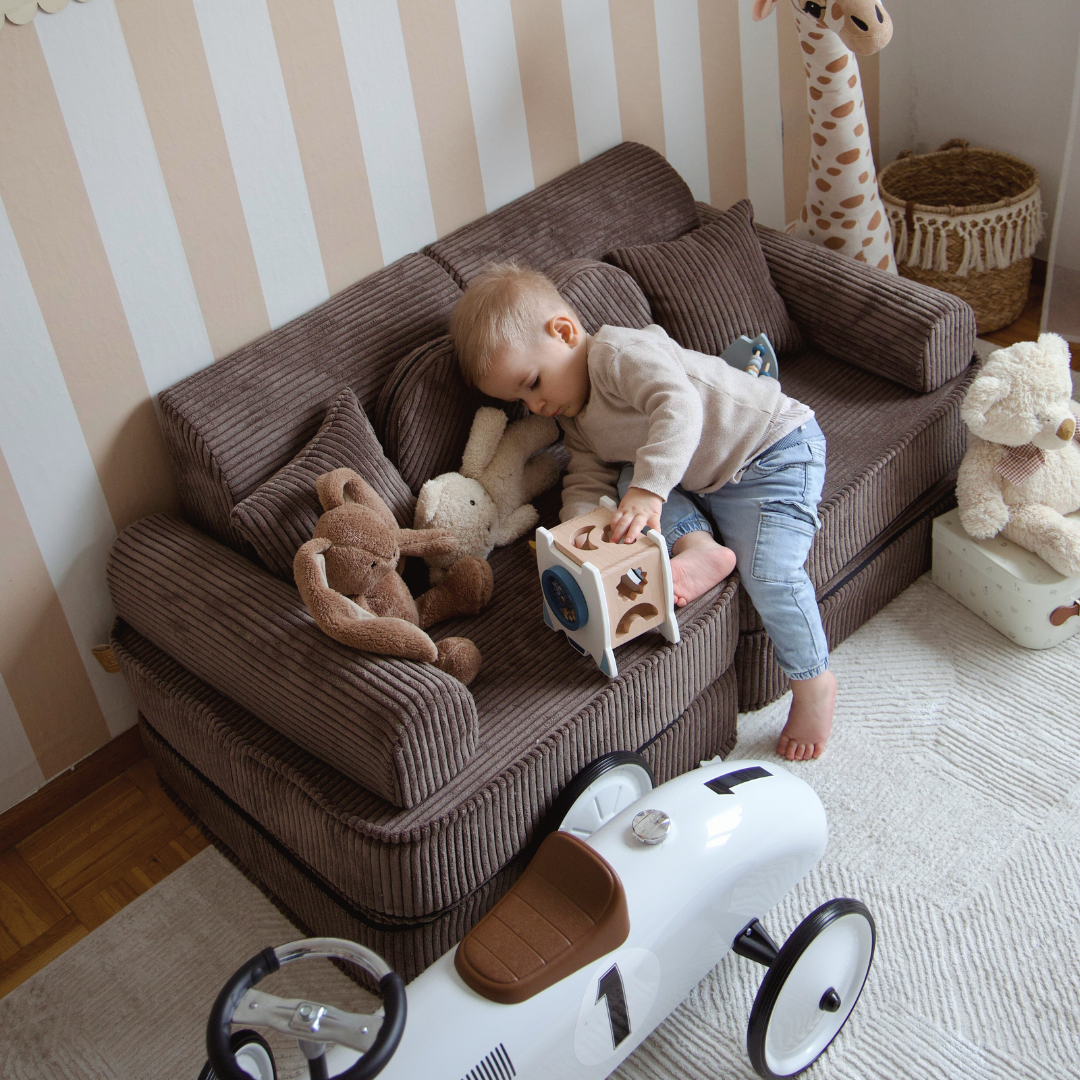 MeowBaby Play Sofa Mini Plus Aesthetic Cord - ecru/beige