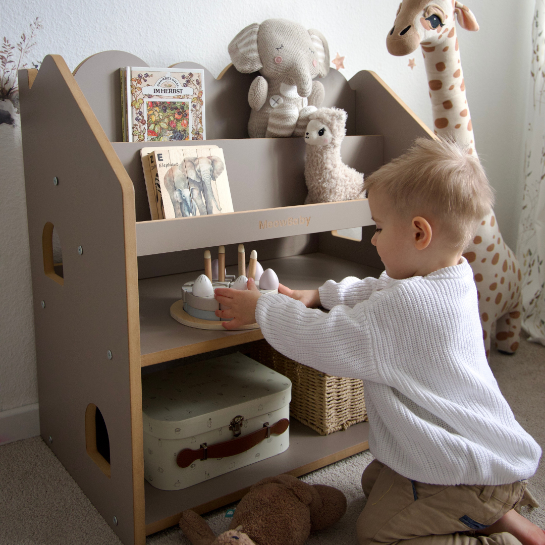 MeowBaby 2-in-1 Montessori-Bücherregal Cloudy