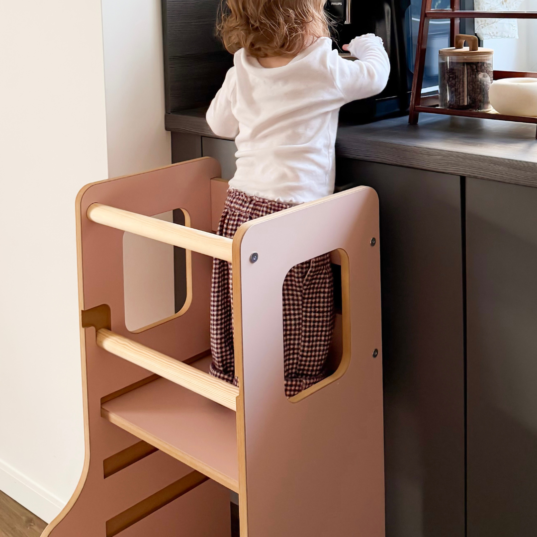 MeowBaby Montessori Küchenhelfer/Lernturm Solid
