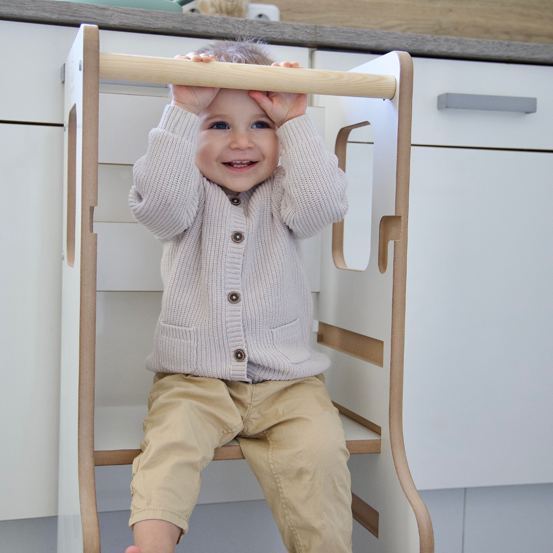 MeowBaby Montessori Küchenhelfer/Lernturm Solid