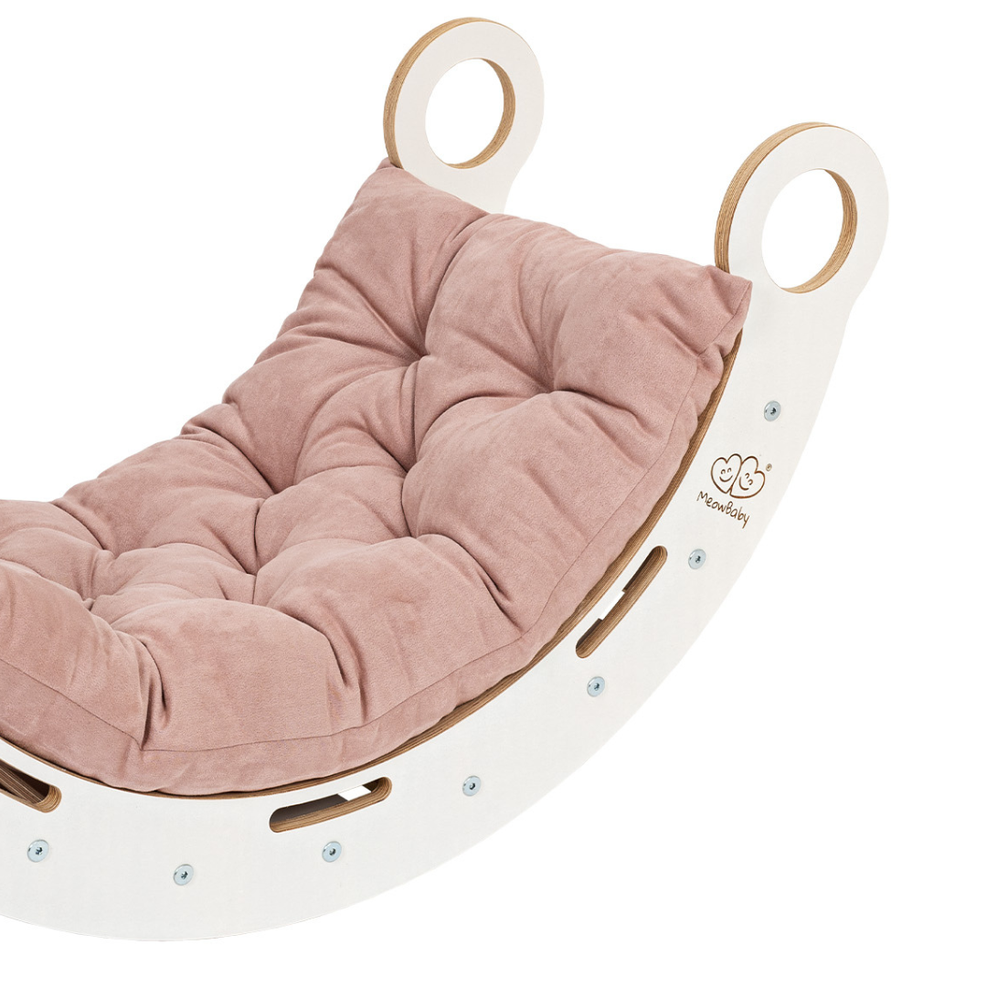 MeowBaby rocking cushion L - Velvet old pink | 110x48cm