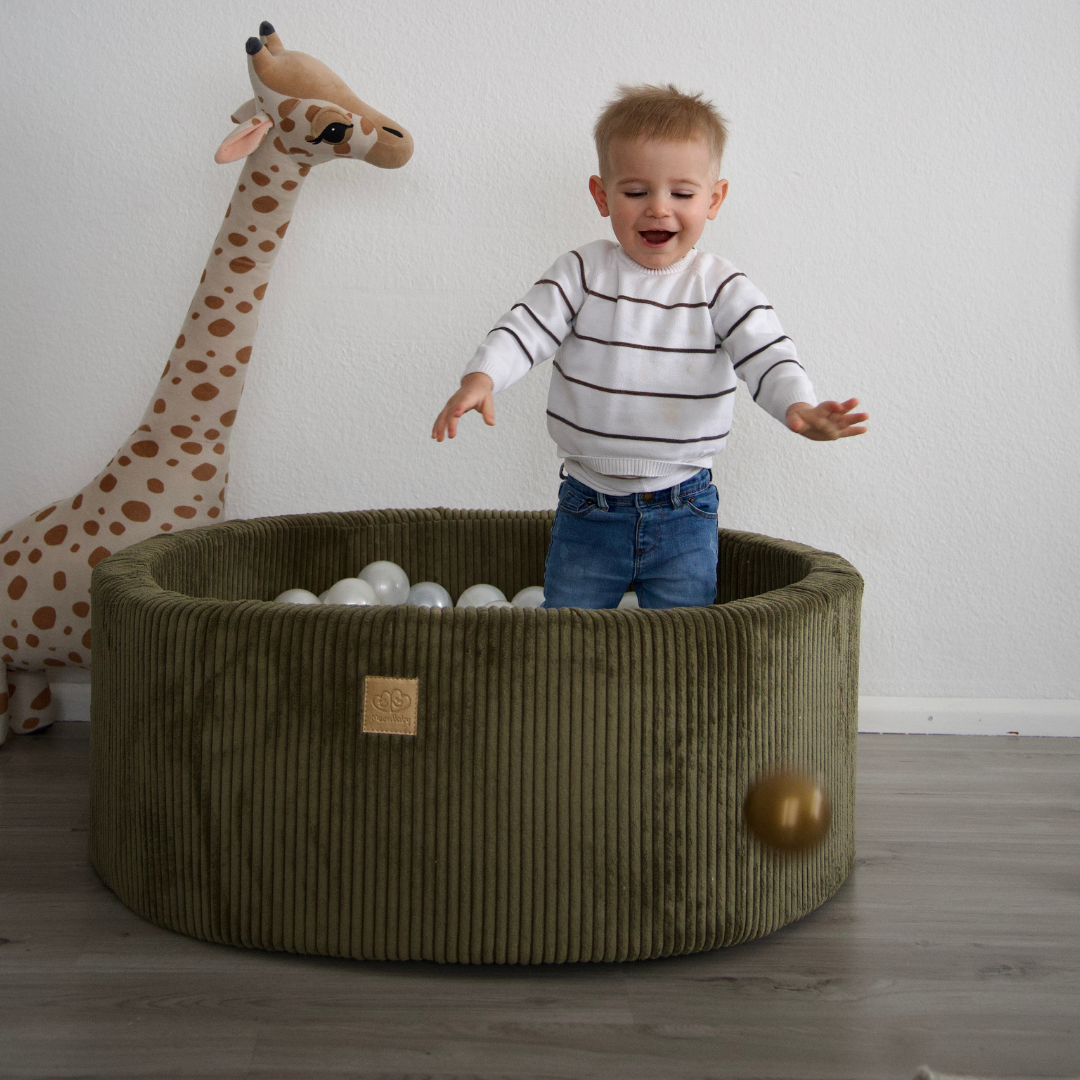 MeowBaby Ball Pit Aesthetic Cord ecru 90x30 cm, 200 balls - custom color selection