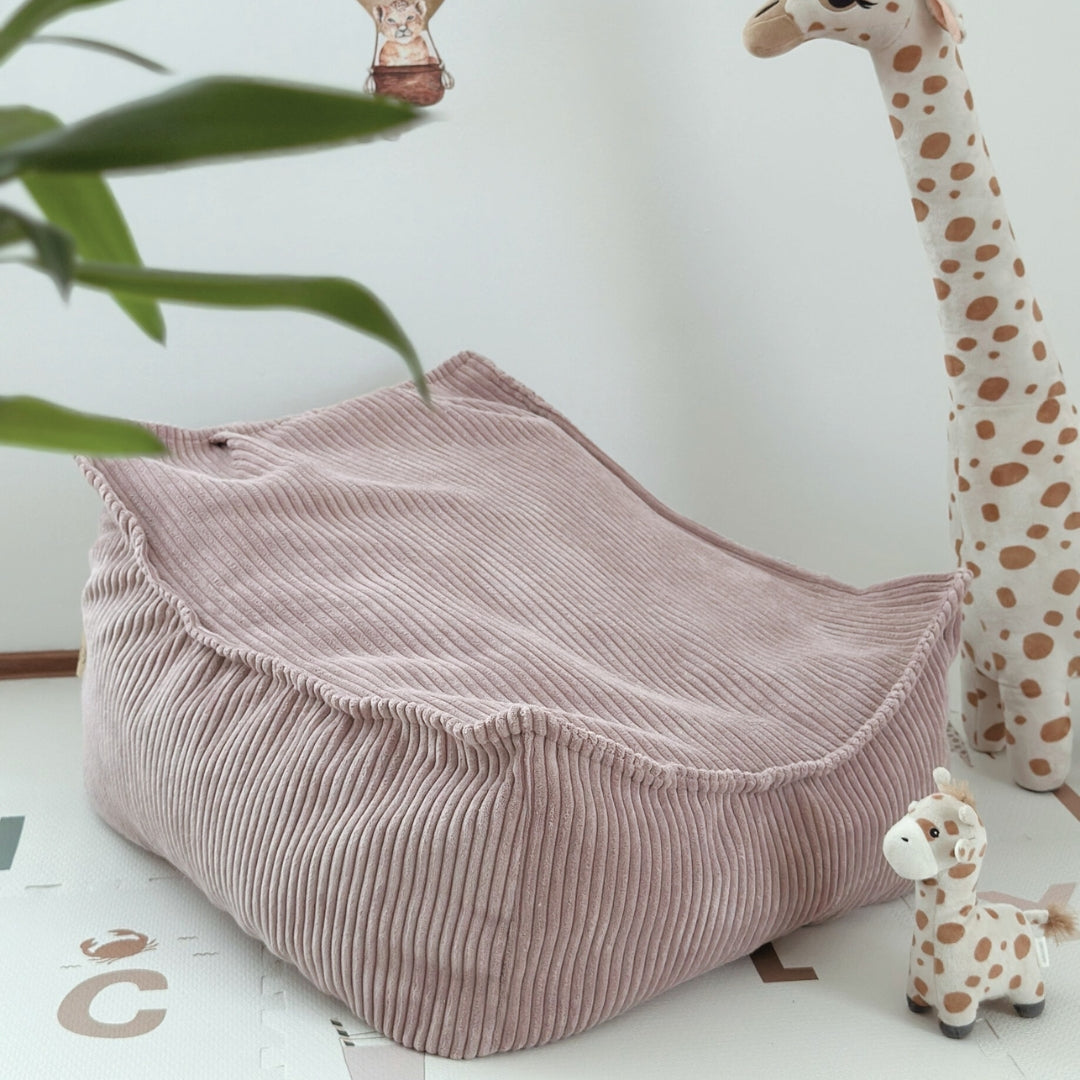 MeowBaby Sitzsack Ästhetik Cord eckig - powder pink