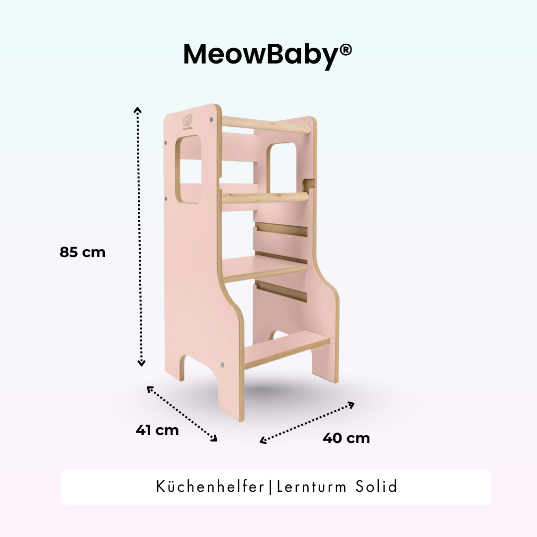 MeowBaby Montessori Küchenhelfer/Lernturm Solid