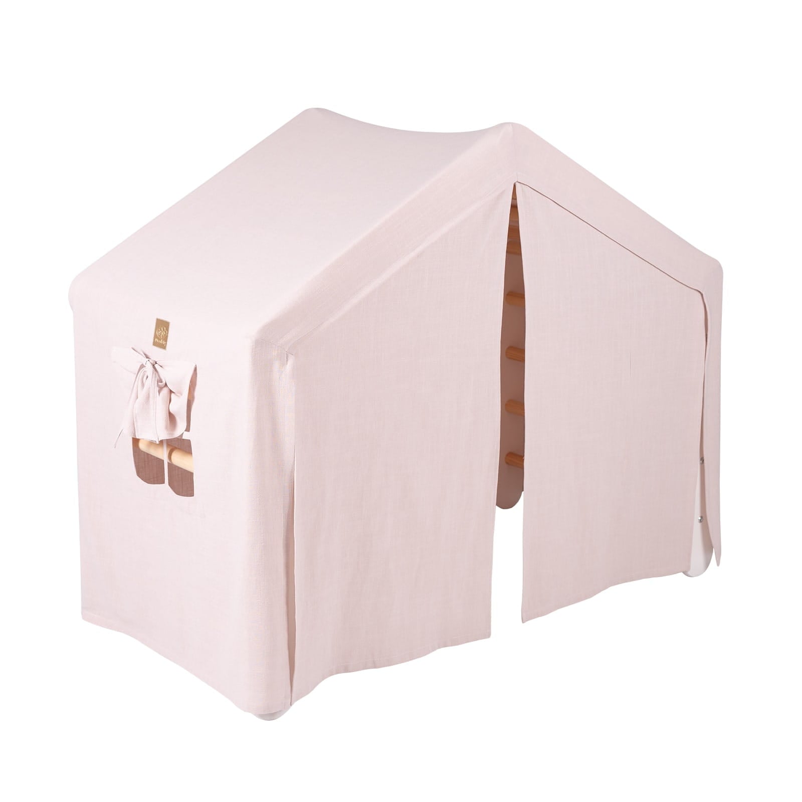 MeowBaby großes Kletterhaus 112x61x94 cm, faltbar - Rosa Haus, Leiter Weiß