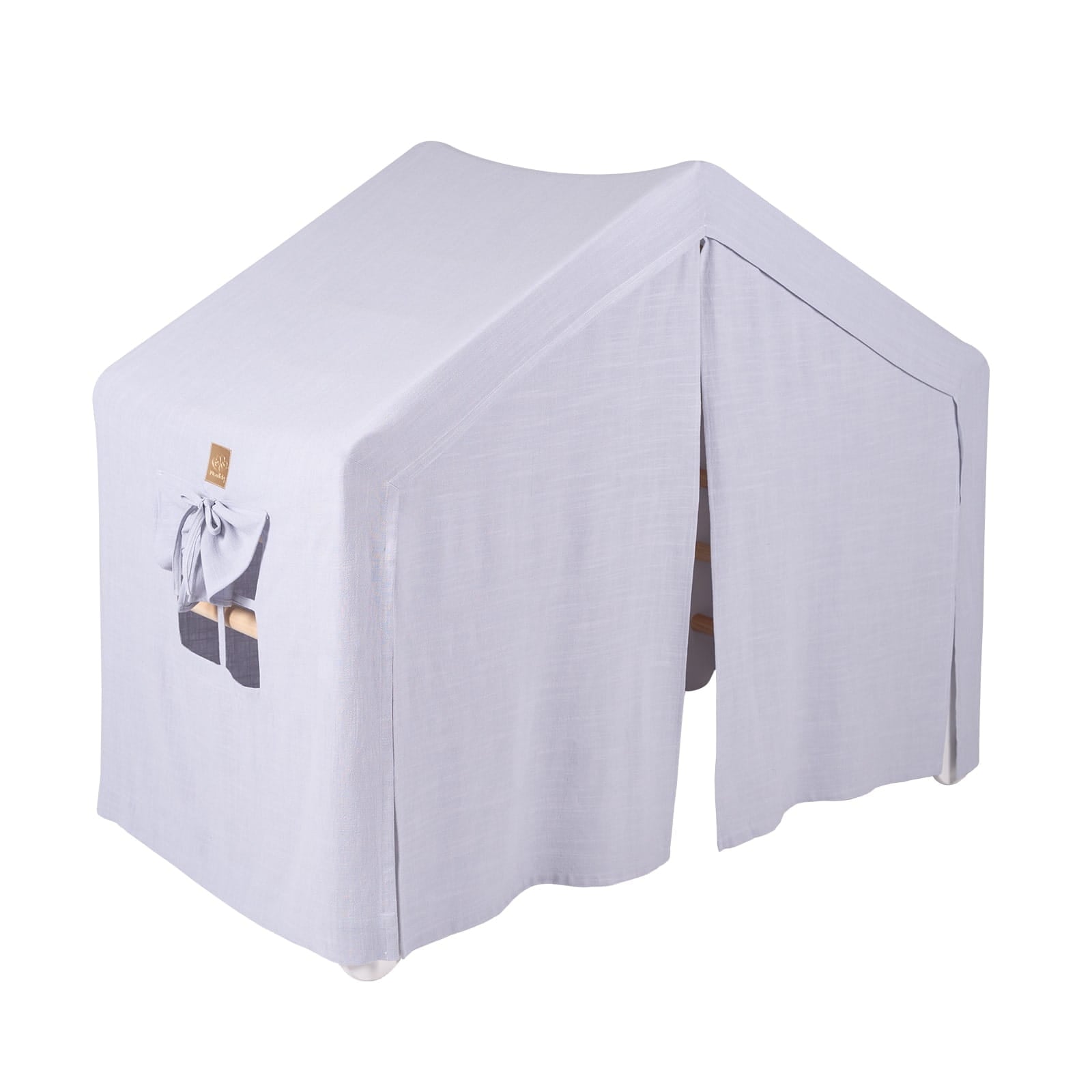 MeowBaby großes Kletterhaus 112x61x94 cm, faltbar - Graublaues Haus, Leiter Weiß