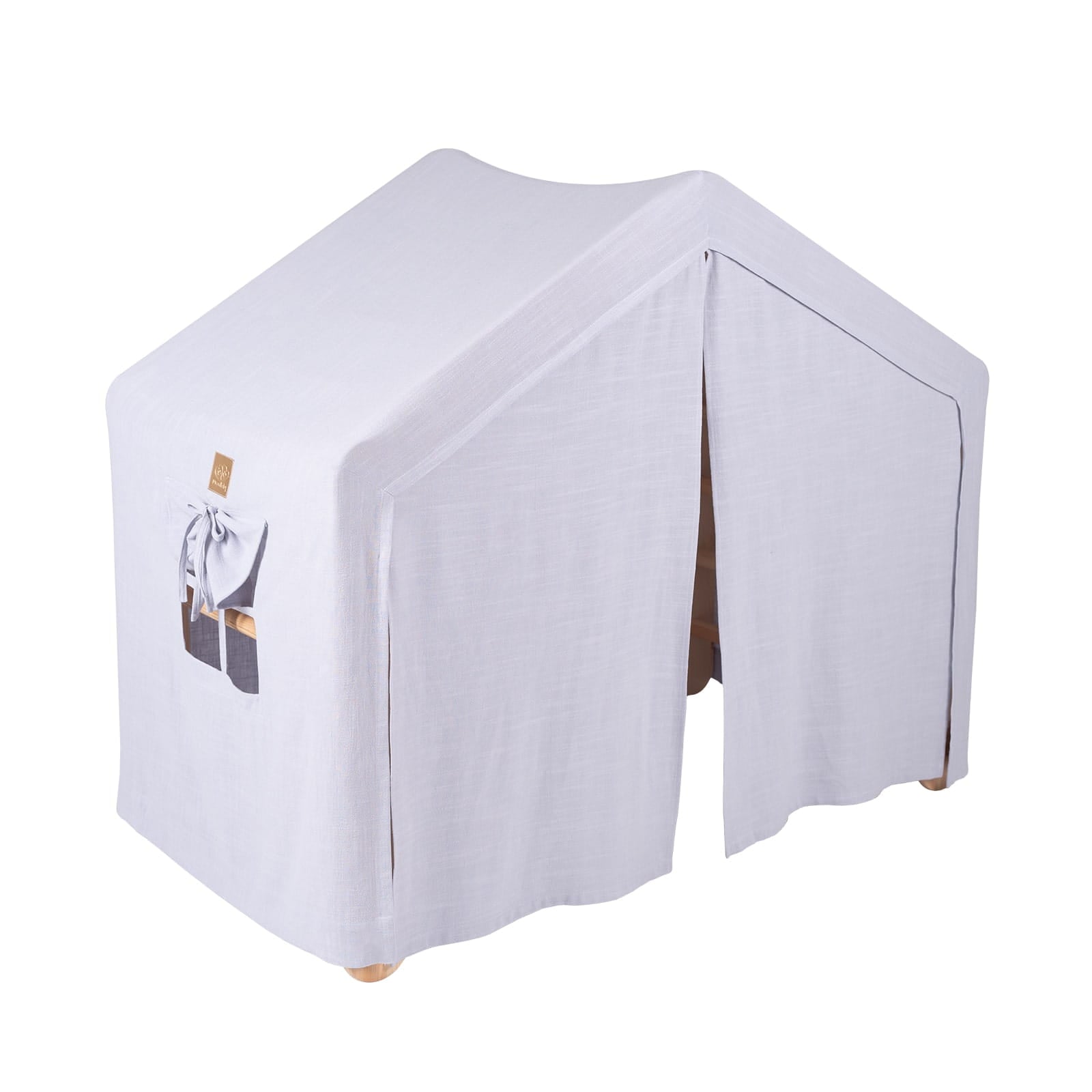 MeowBaby großes Kletterhaus 112x61x94 cm, faltbar - Graublaues Haus, Leiter Natur