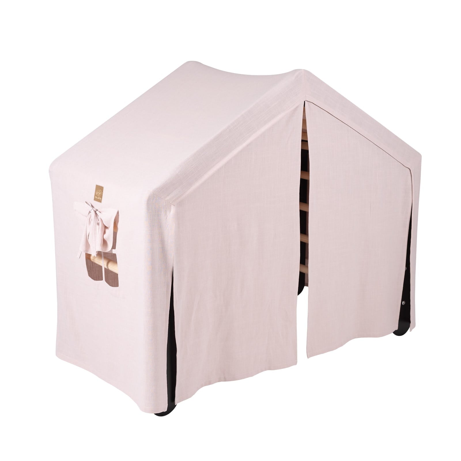 MeowBaby großes Kletterhaus 112x61x94 cm, faltbar - Rosa Haus, Leiter Schwarz