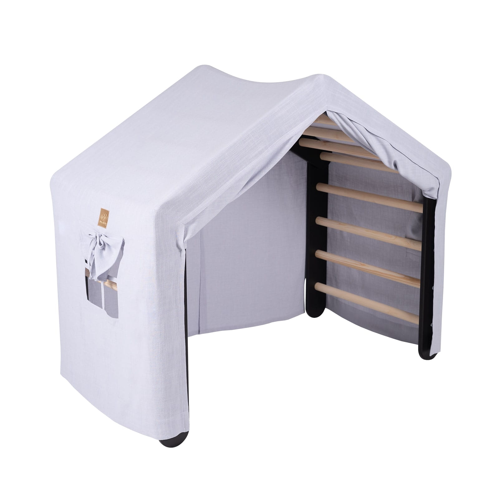 MeowBaby großes Kletterhaus 112x61x94 cm, faltbar - Blaues Haus, Leiter Schwarz