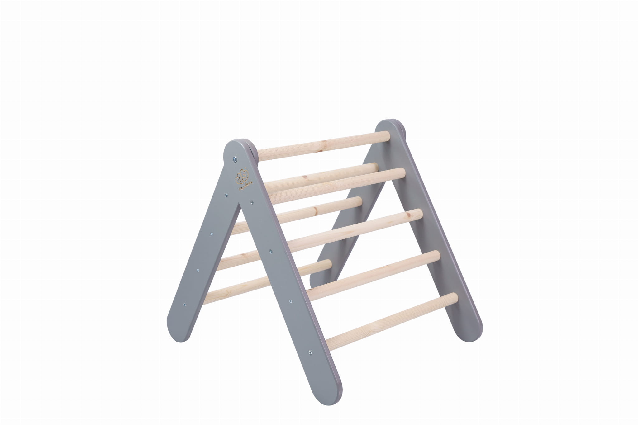 MeowBaby großes Kletterdreieck 112x61x94 cm Pikler für Kinder Montessori - grau