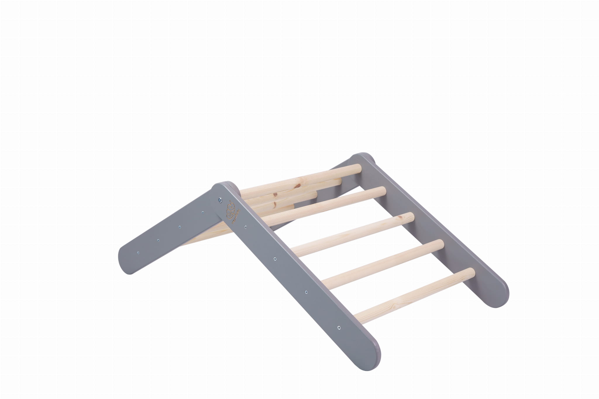 MeowBaby großes Kletterdreieck 112x61x94 cm Pikler für Kinder Montessori - grau