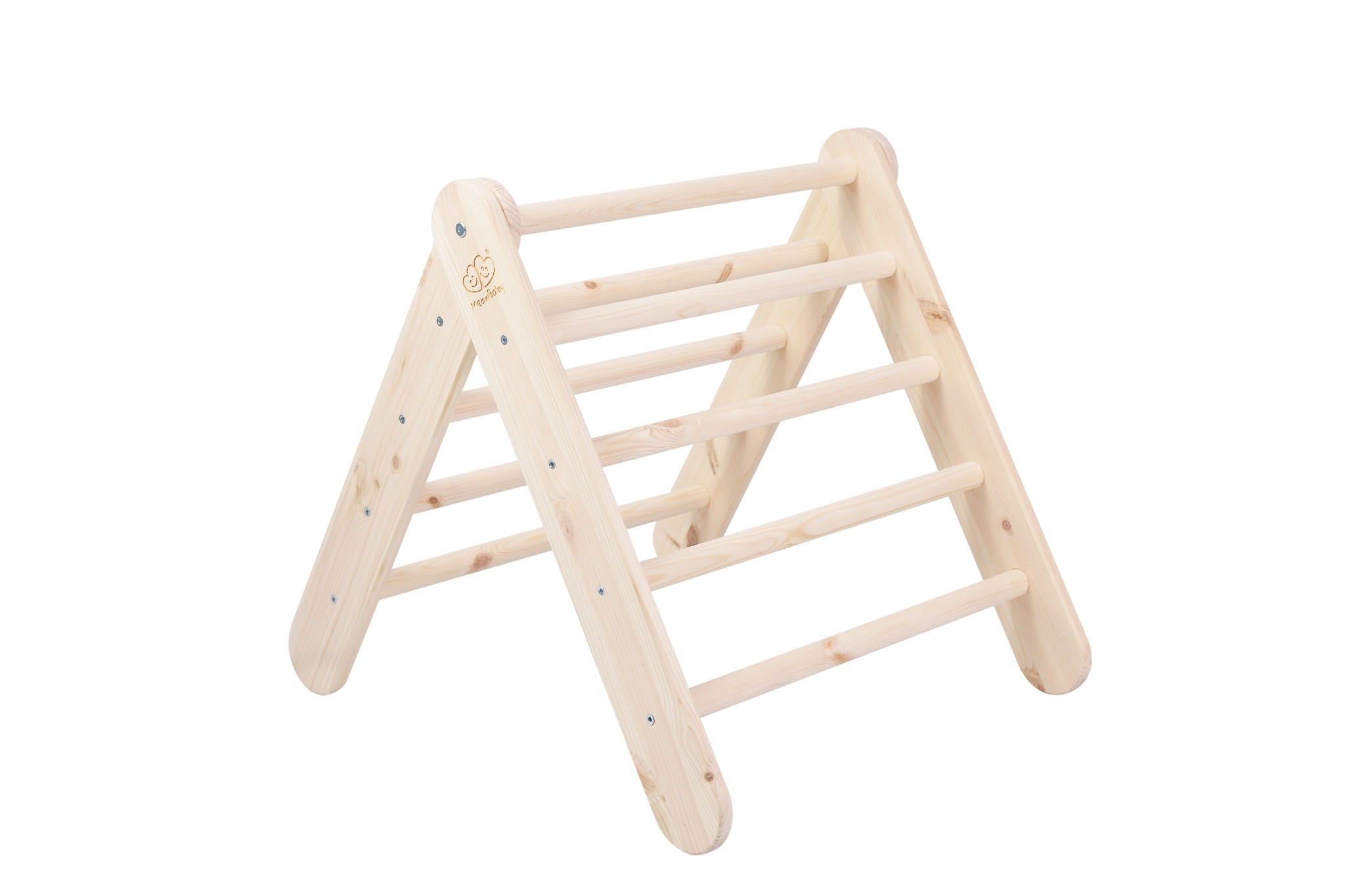 MeowBaby großes Kletterdreieck 112x61x94 cm Pikler für Kinder Montessori - natur