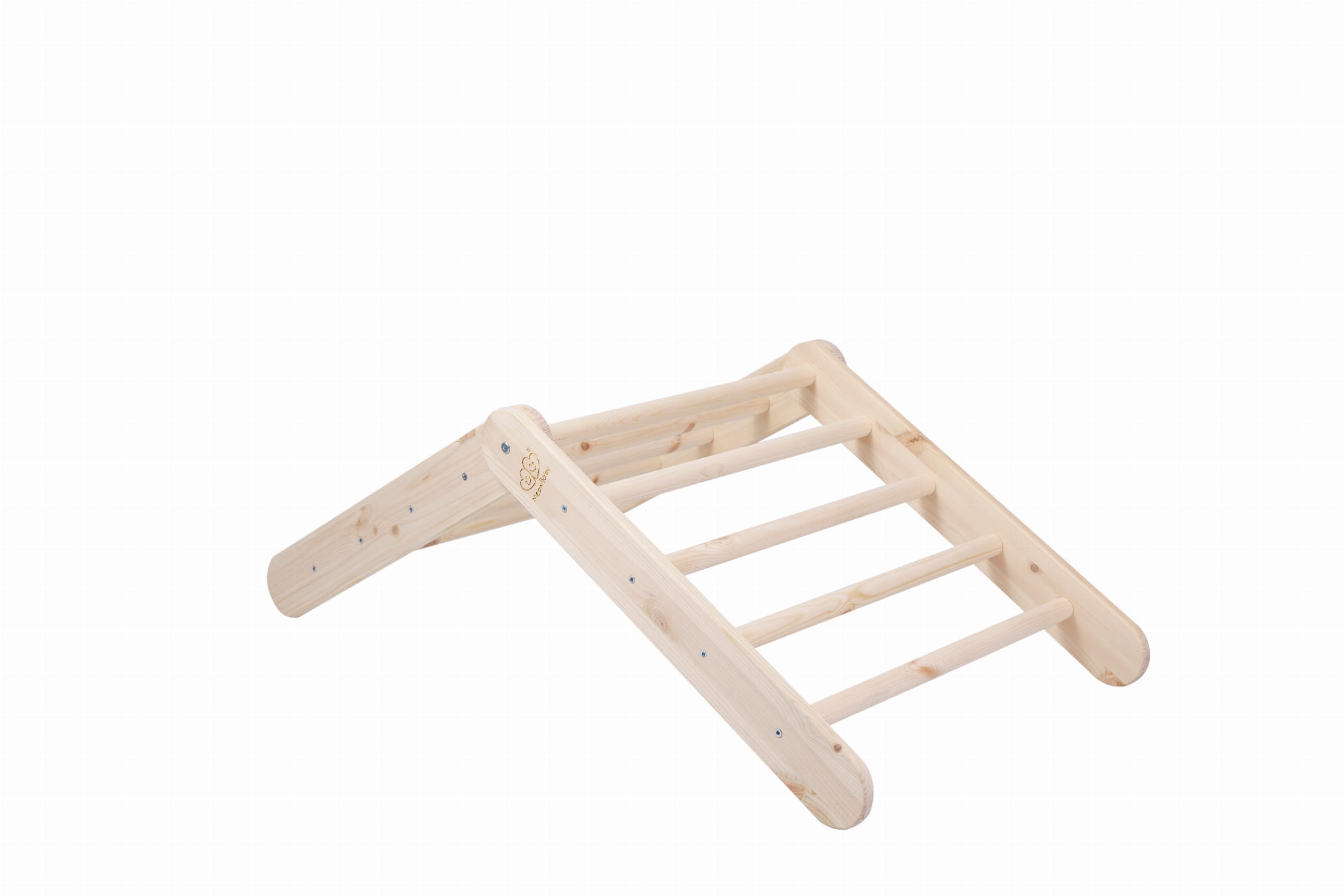 MeowBaby großes Kletterdreieck 112x61x94 cm Pikler für Kinder Montessori - natur