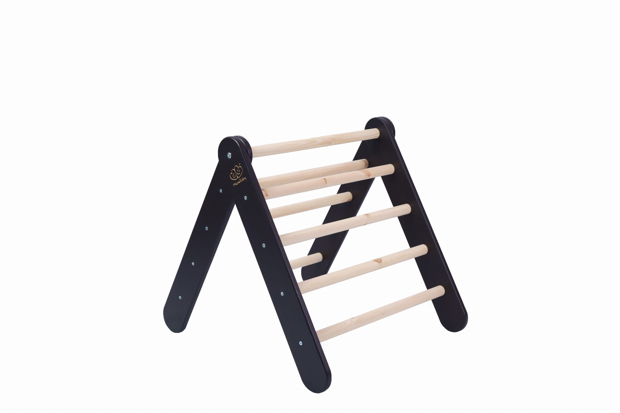 MeowBaby großes Kletterdreieck 112x61x94 cm Pikler für Kinder Montessori - schwarz