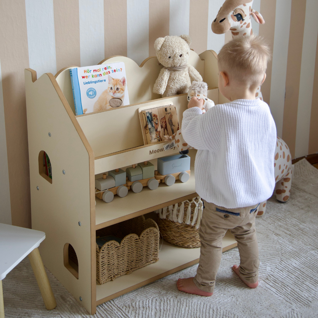 MeowBaby 2-in-1 Montessori-Bücherregal Cloudy